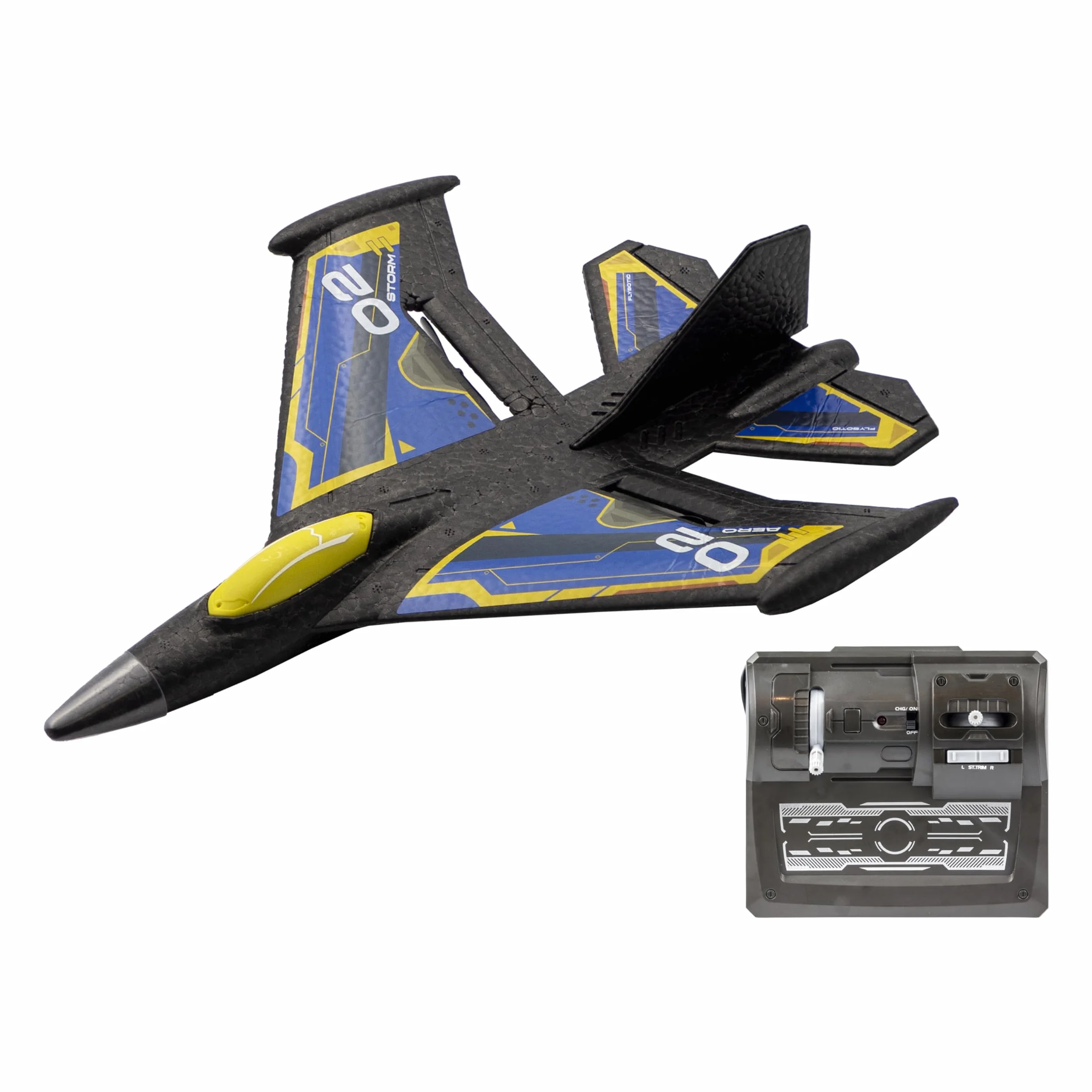 Silverlit- FLYBOTIC-Avión teledirigido Sonic Evo-azul-31cm, 85741, Estilo