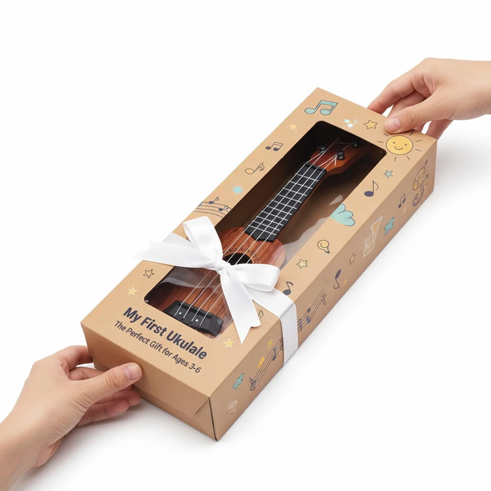 Guitarra Infantil, Juguete de Guitarra Infantil, Ukelele de Juguete para Niños, para Niños 4 Cuerdas Instrumentos Musicales Juguete Educativo, Adecuado para niños de 3 a 6 años (Registro 44cm)