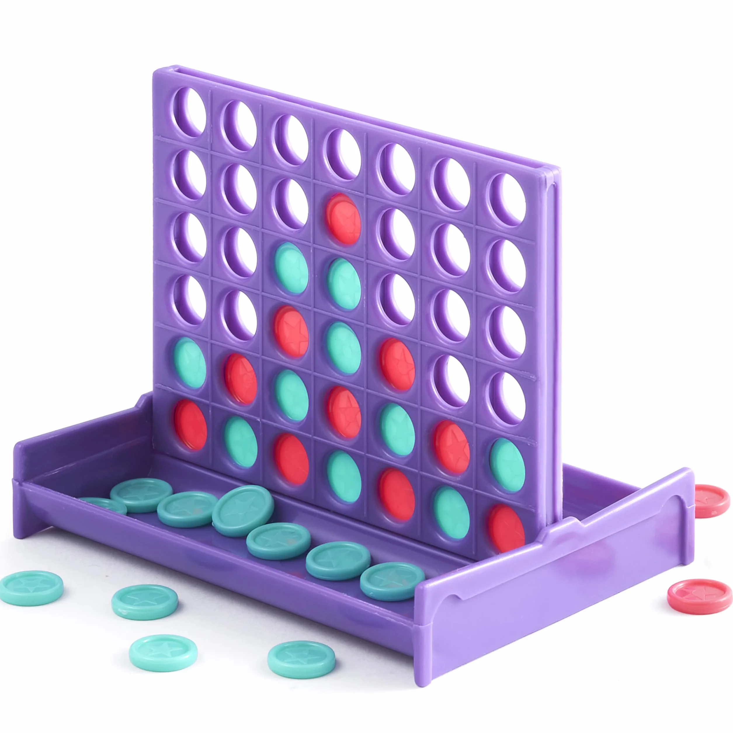 THE TWIDDLERS Pack 24 Mini Juegos de Mesa Alinear 4 Fichas 8cm - Regalos Comunión, Bolsas Sorpresa, Juegos de Viaje 3 a 12 Años
