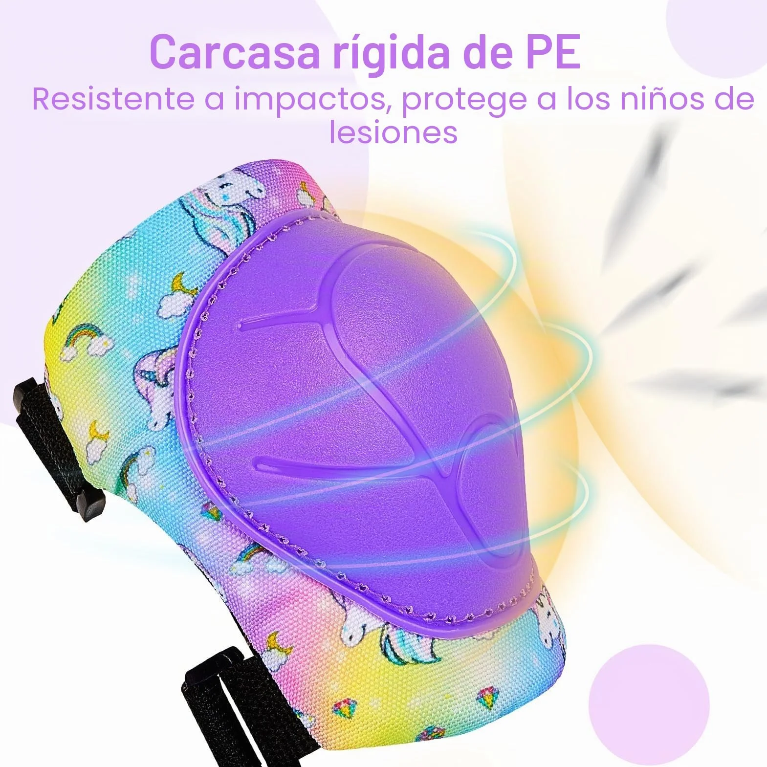 Protecciones Skate Niño Unicorn Castle 6 Piezas Rodilleras Coderas Muñequeras Patines Niña