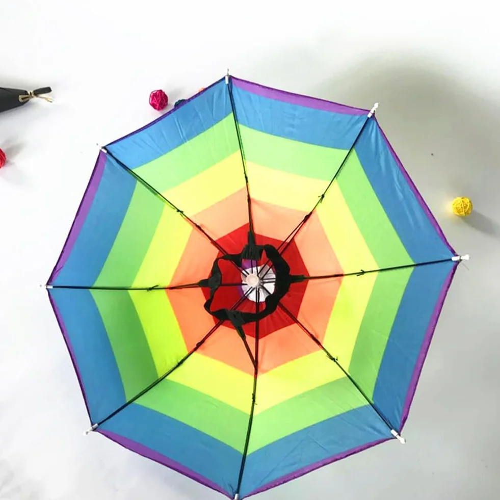 Cerioll Paraguas De Cabeza Anti-UV Gorra Plegable Protección Solar para Pesca Camping Jardinería