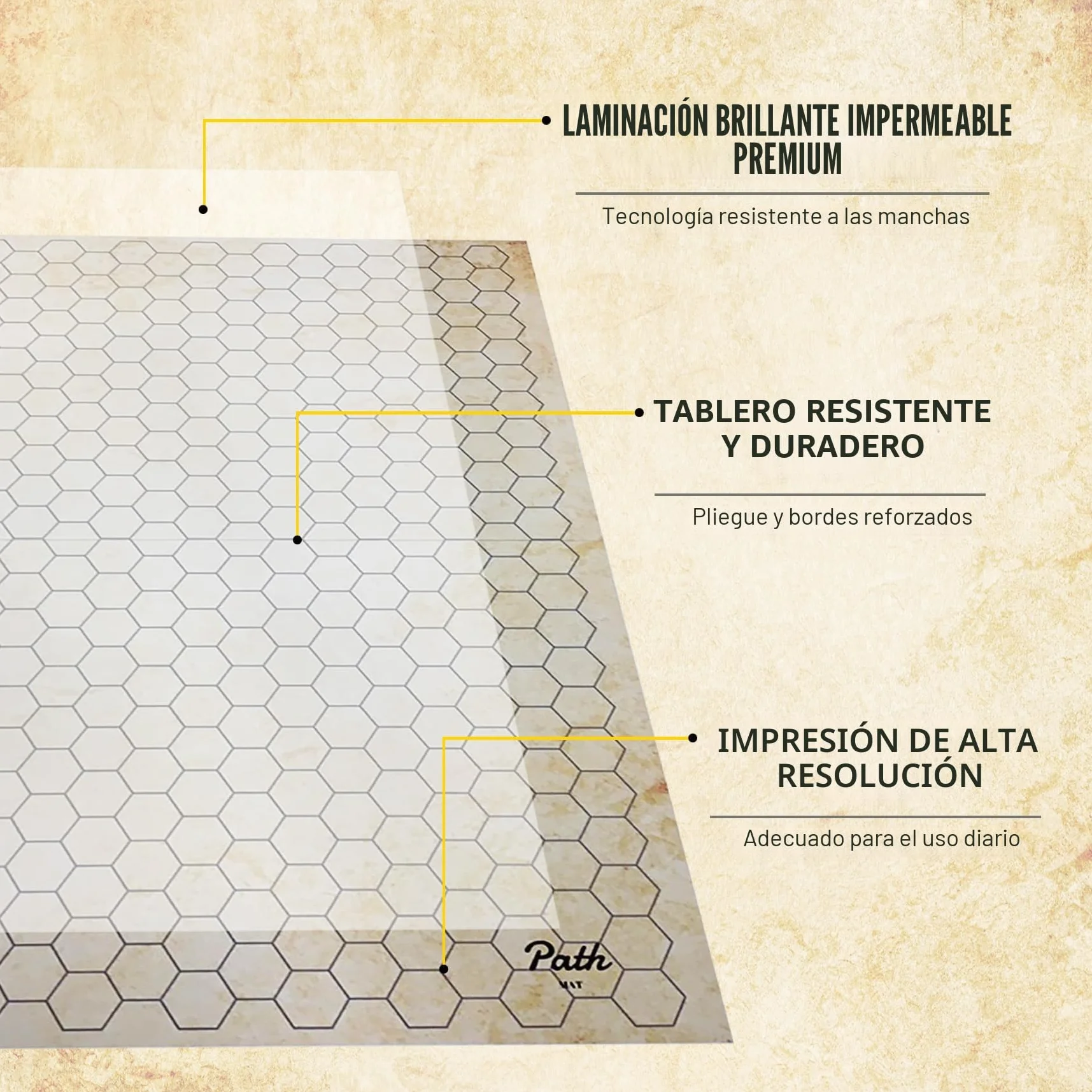 Alfombrilla de juego de batalla de doble cara para DND - Mapa de juego RPG de mesa. Ideal para Dungeons and Dragons, Pathfinder, Warhammer y otros juegos de rol de mesa