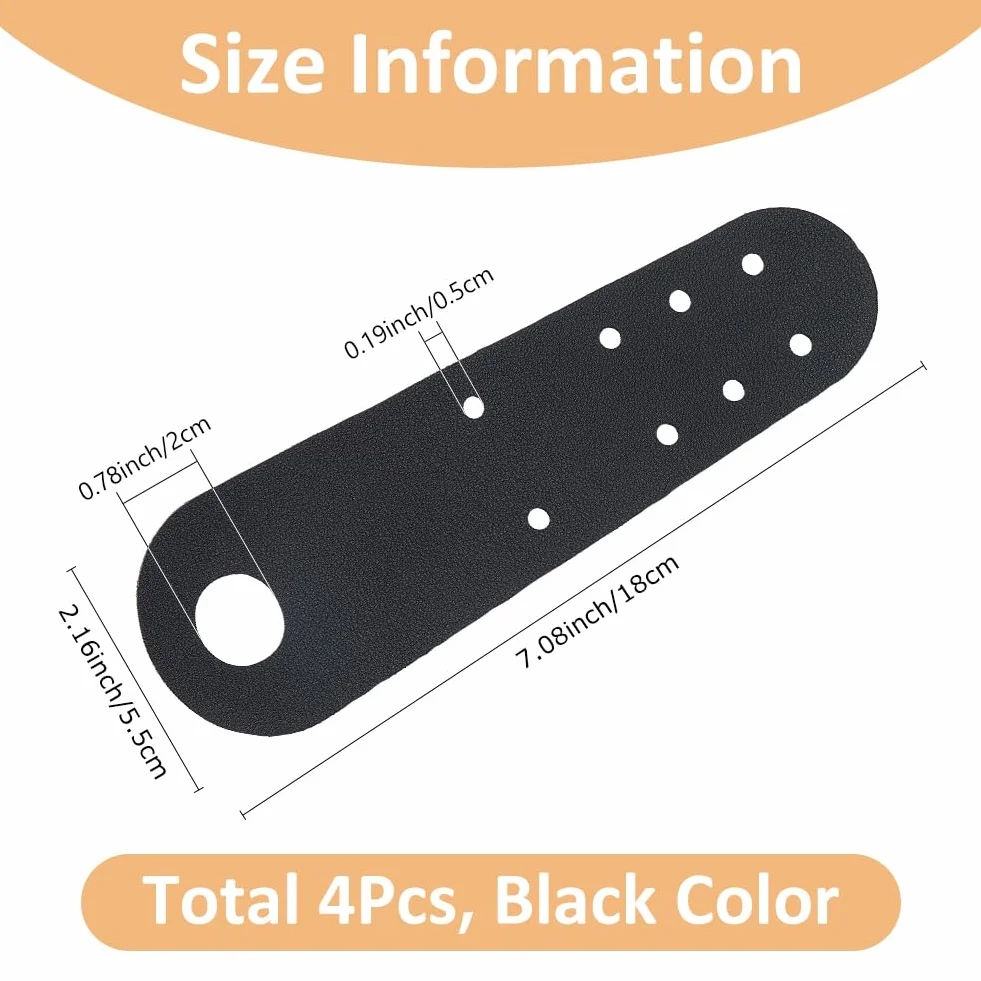 SUPERFINDINGS protectores de piel sintética para patines de ruedas, puntera plana negra