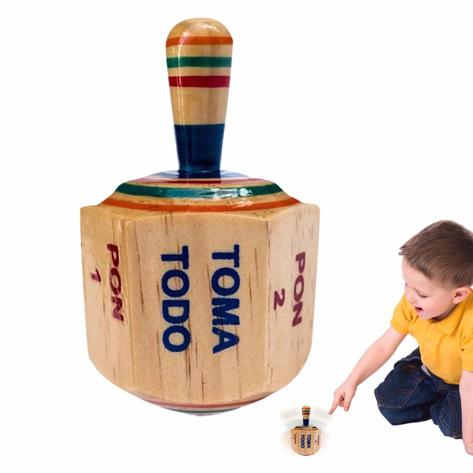 Pirinola Mexicana Spinner Tall Tops Juego tradicional mexicano Toma Todo Juego Mexicano Juego de Madera Mexicano Juego de Disco Tradicional para Adultos Bachelor Home Home