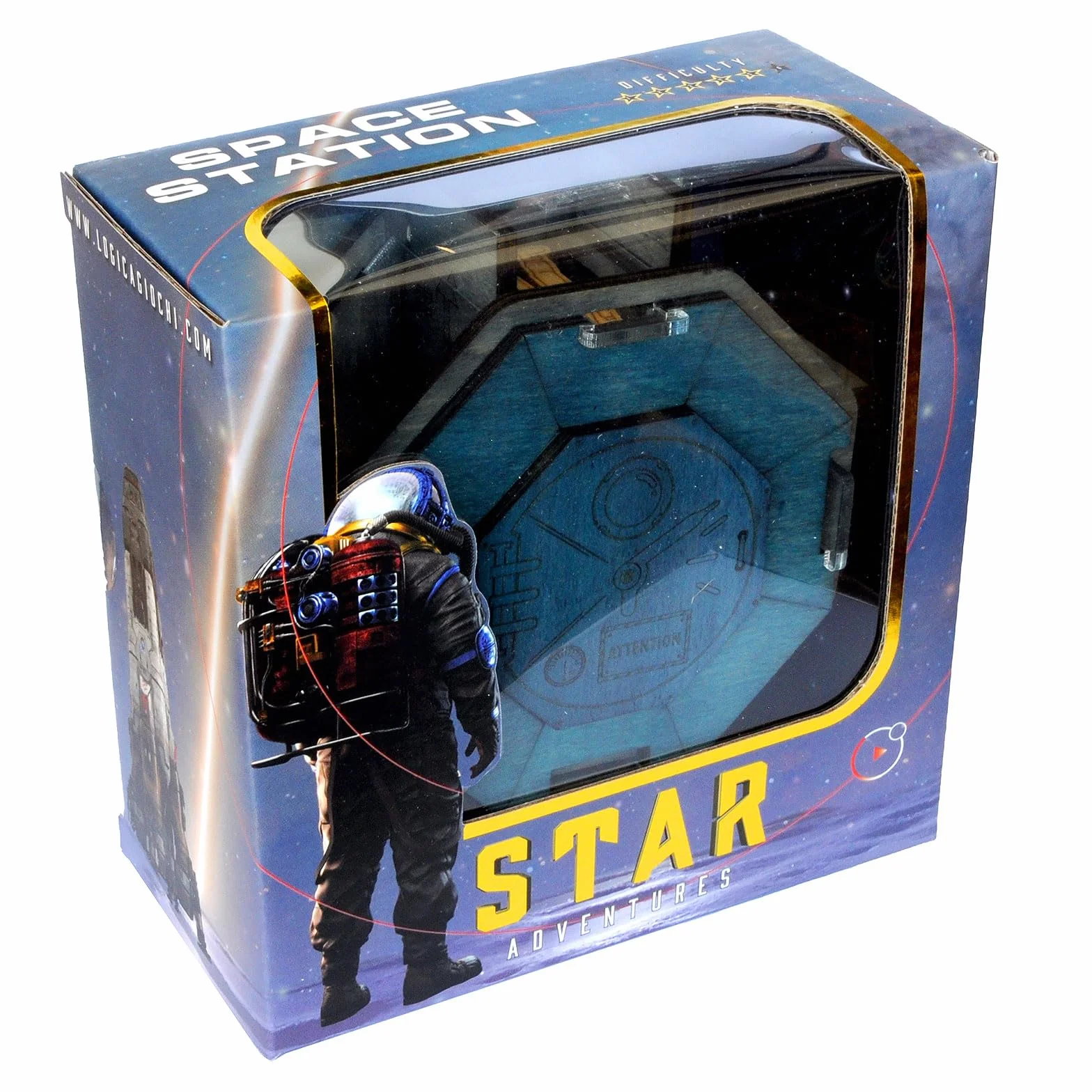 Logica Juegos La Estación Espacial Rompecabezas de Madera Caja Secreta Dificultad 5/6 Serie Star Adventures