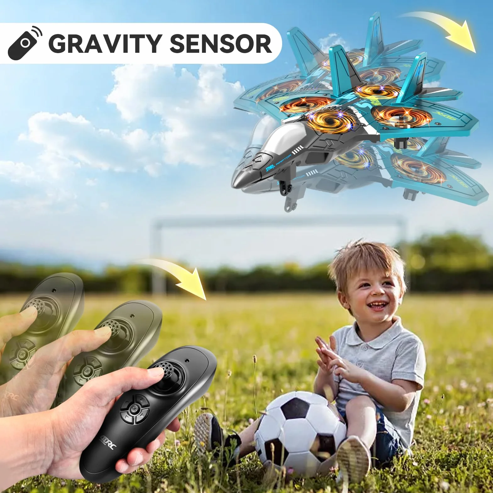4DRC Avión teledirigido con Control Remoto, 6 Canales, 2,4 GHz, avión de Control Remoto para Principiantes, Avión RC para Adultos y niños, Simple y Listo para Volar