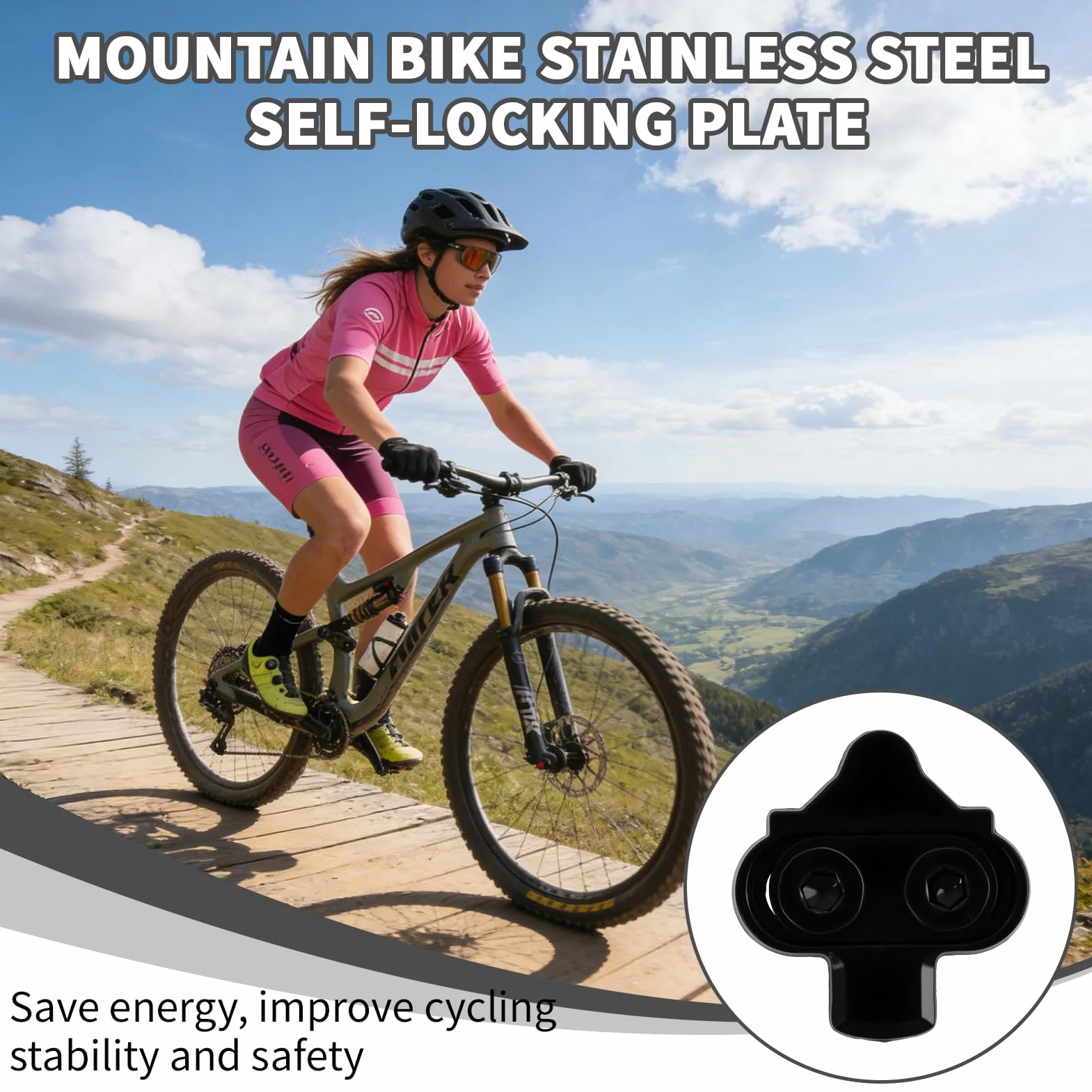 Zapatas para bicicleta compatibles con Shimano SPD SH51, tacos SPD antideslizantes, fijación 2 agujeros