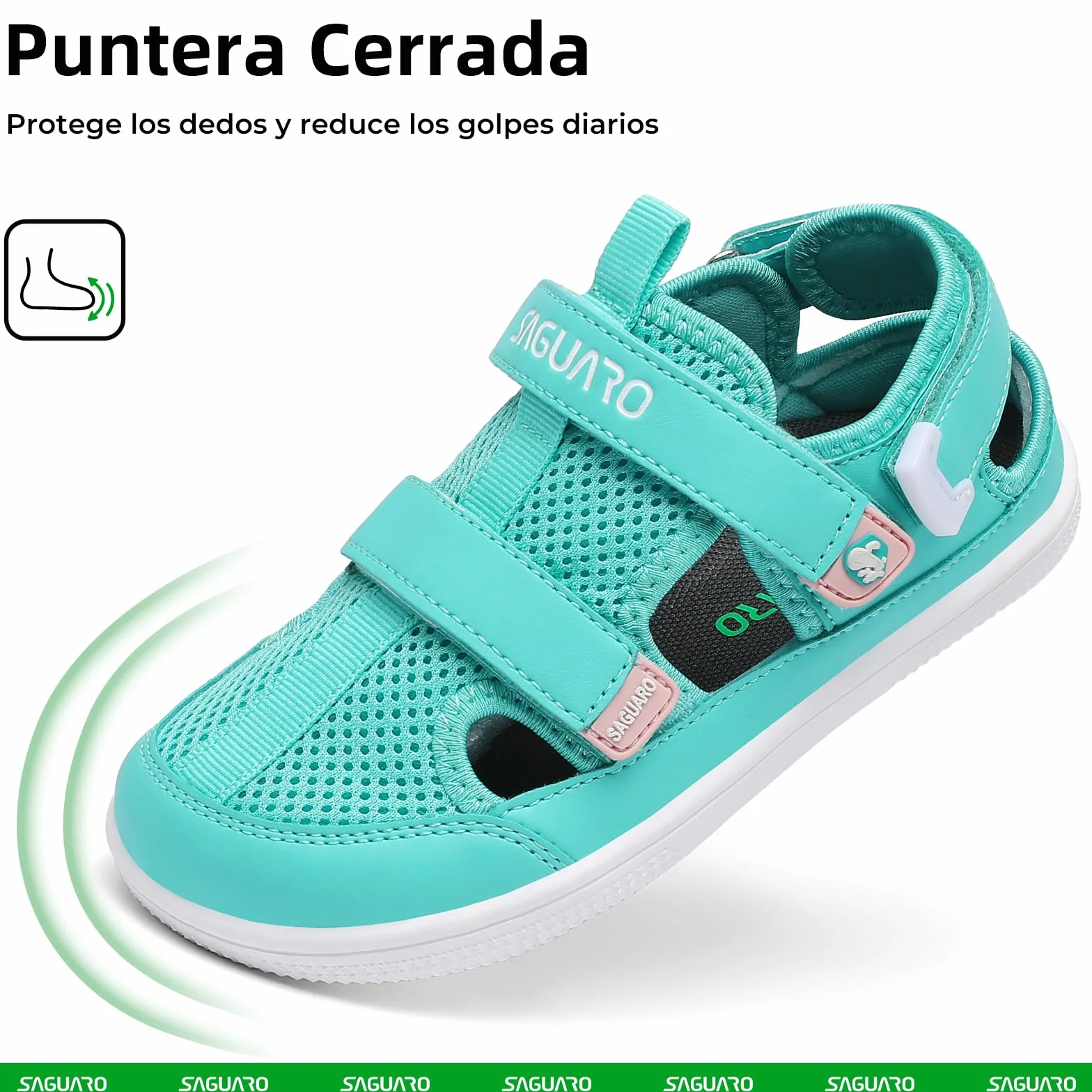 SAGUARO Sandalias Barefoot Niños Puntera Cerrada Zapatillas Verano Ligeras Transpirables 25-36 EU