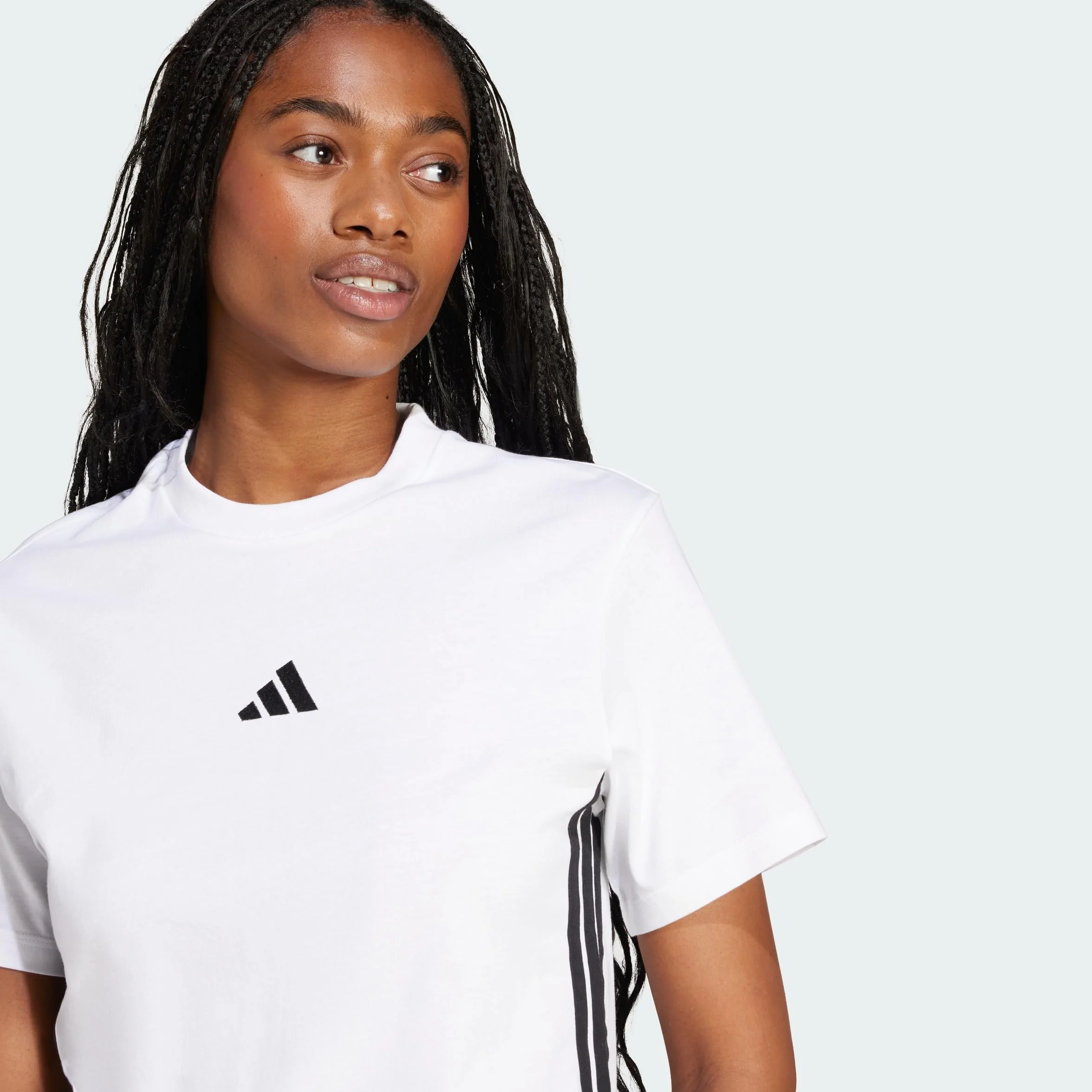 Adidas Women's Camiseta Essentials Cotton 3 Bandas