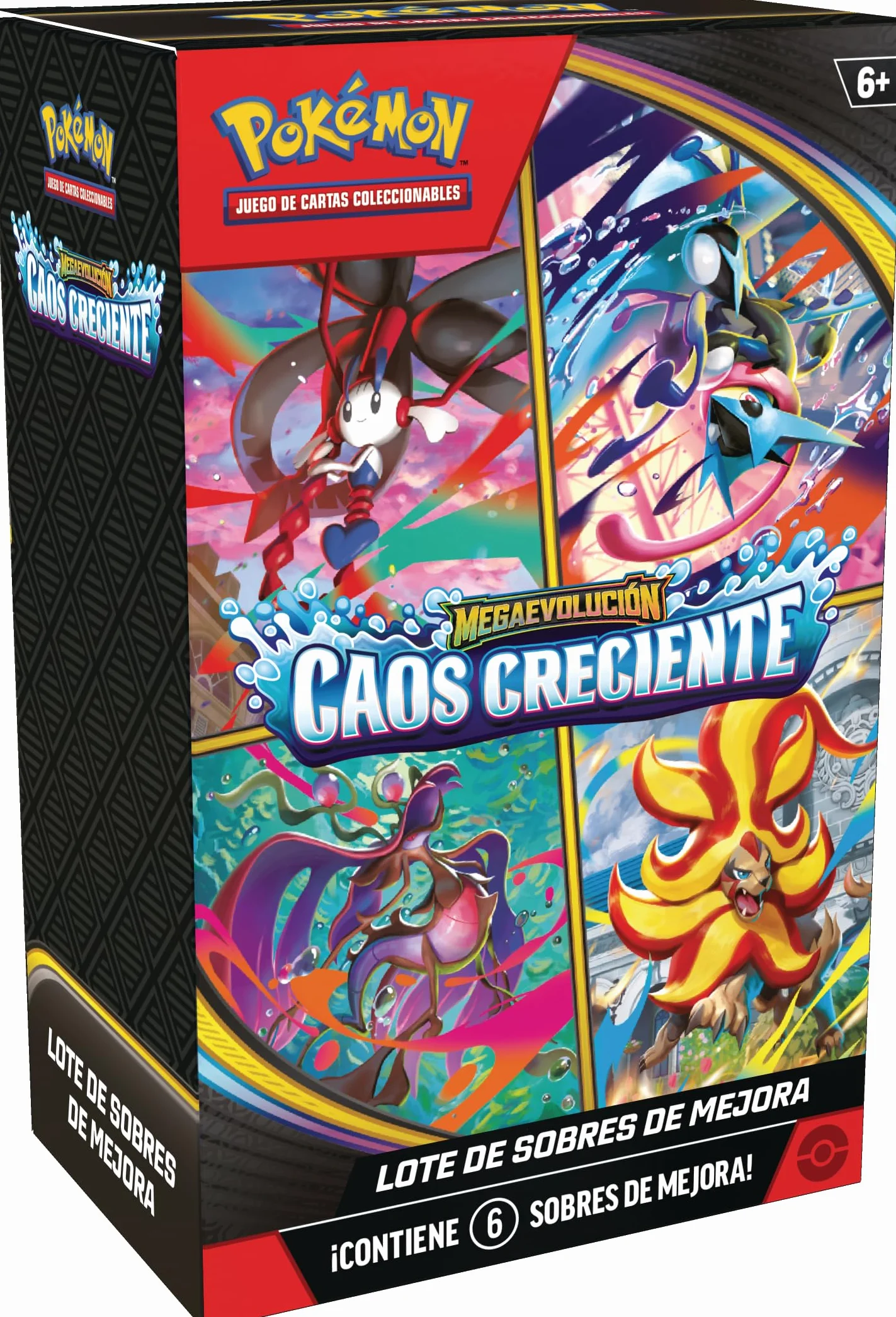 Pokémon Megaevolución-Caos Creciente Lote 6 Sobres Mejora