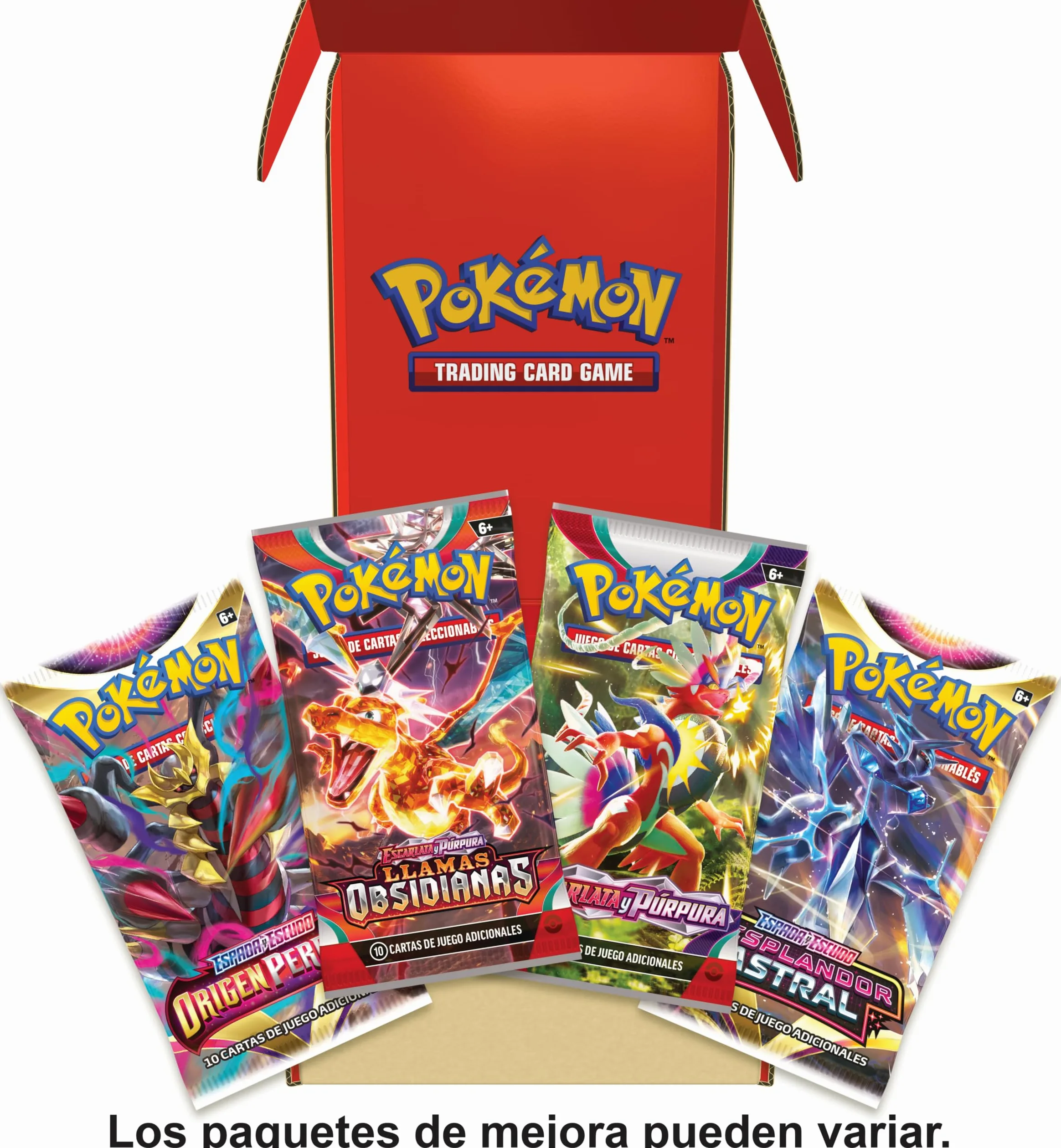 Pokémon Lote de Paquetes de Mejora de JCC Pokémon (4 Paquetes de Mejora, 40 Cartas en Total) (Puede Contener Paquetes de Mejora duplicados) Este es un Producto en español.
