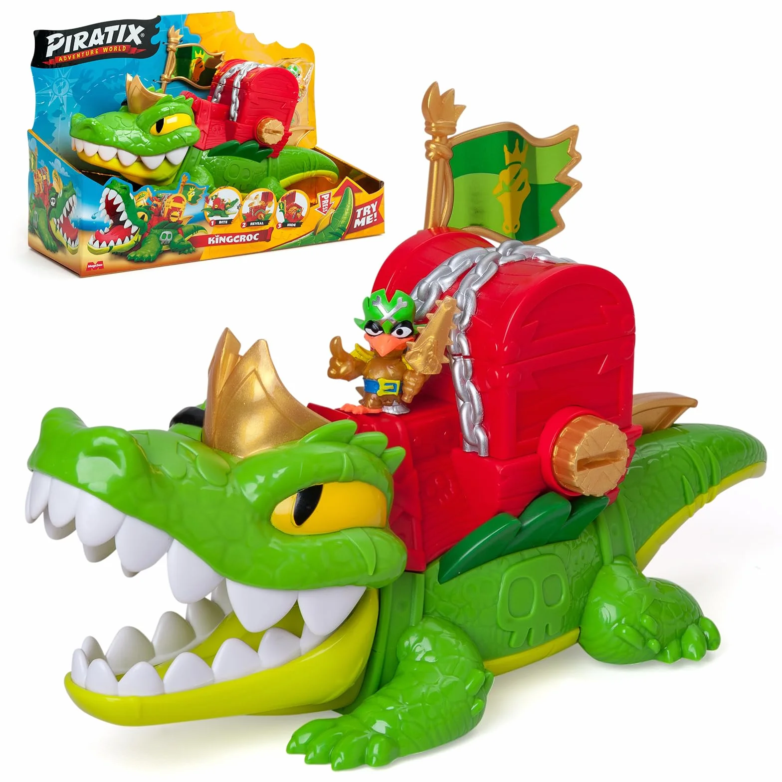 PIRATIX King Croc articulado con cofre tesoro