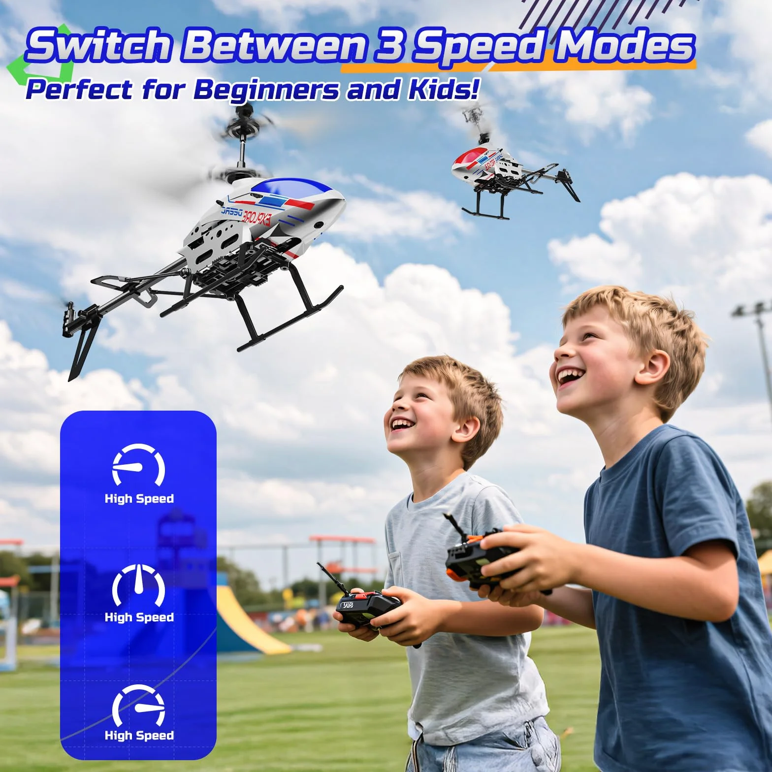 DEERC DE28 Helicóptero de Control Remoto para Principiantes, helicóptero RC de Interior con iluminación LED, helicóptero RC, 3,5 HP con función de giroscopio, Regalo para niños de 12 años en adelante