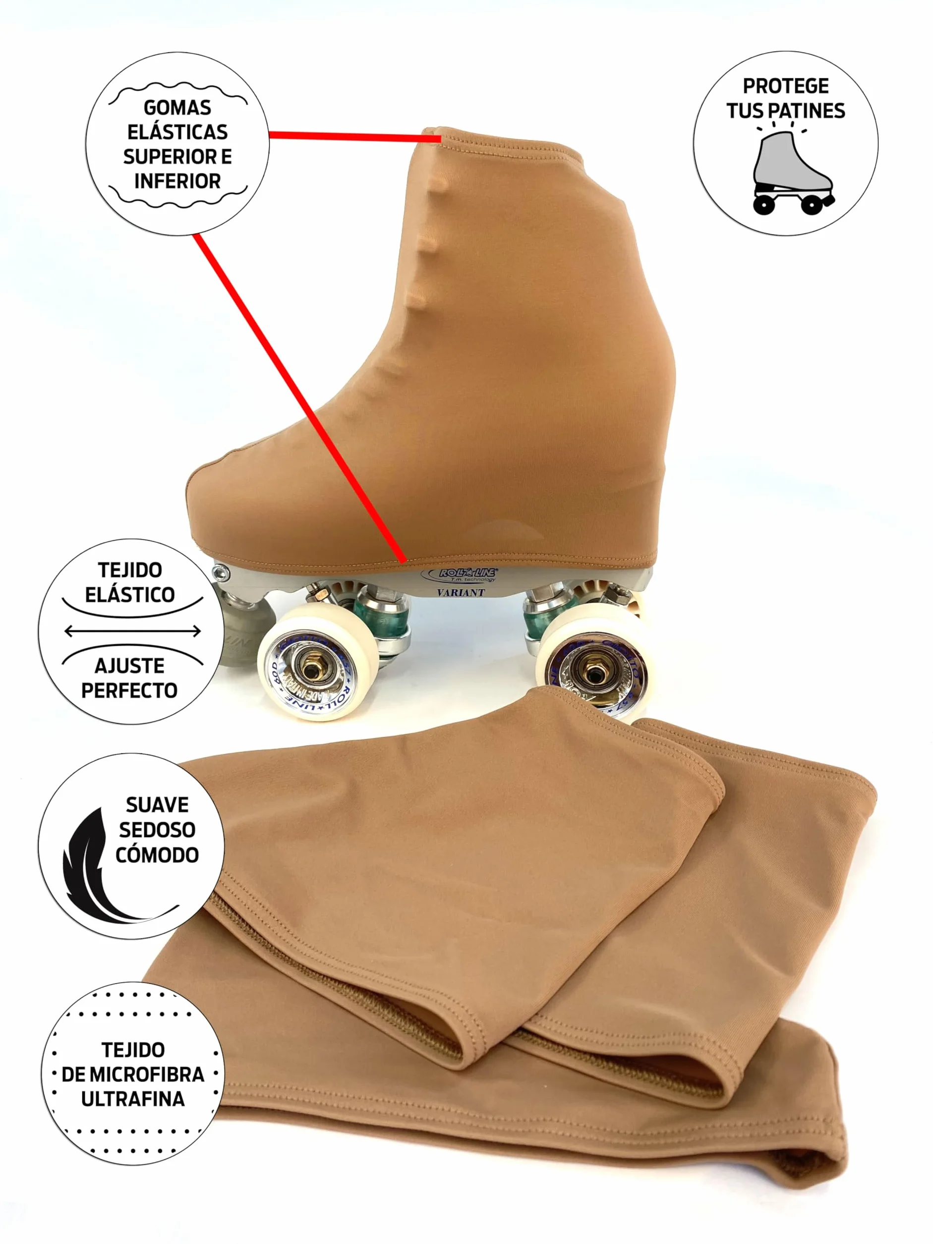 CRLSPORT Cubre patín para niña y Mujer, Funda Patín Skate, 180 Densidad, Talla Universal
