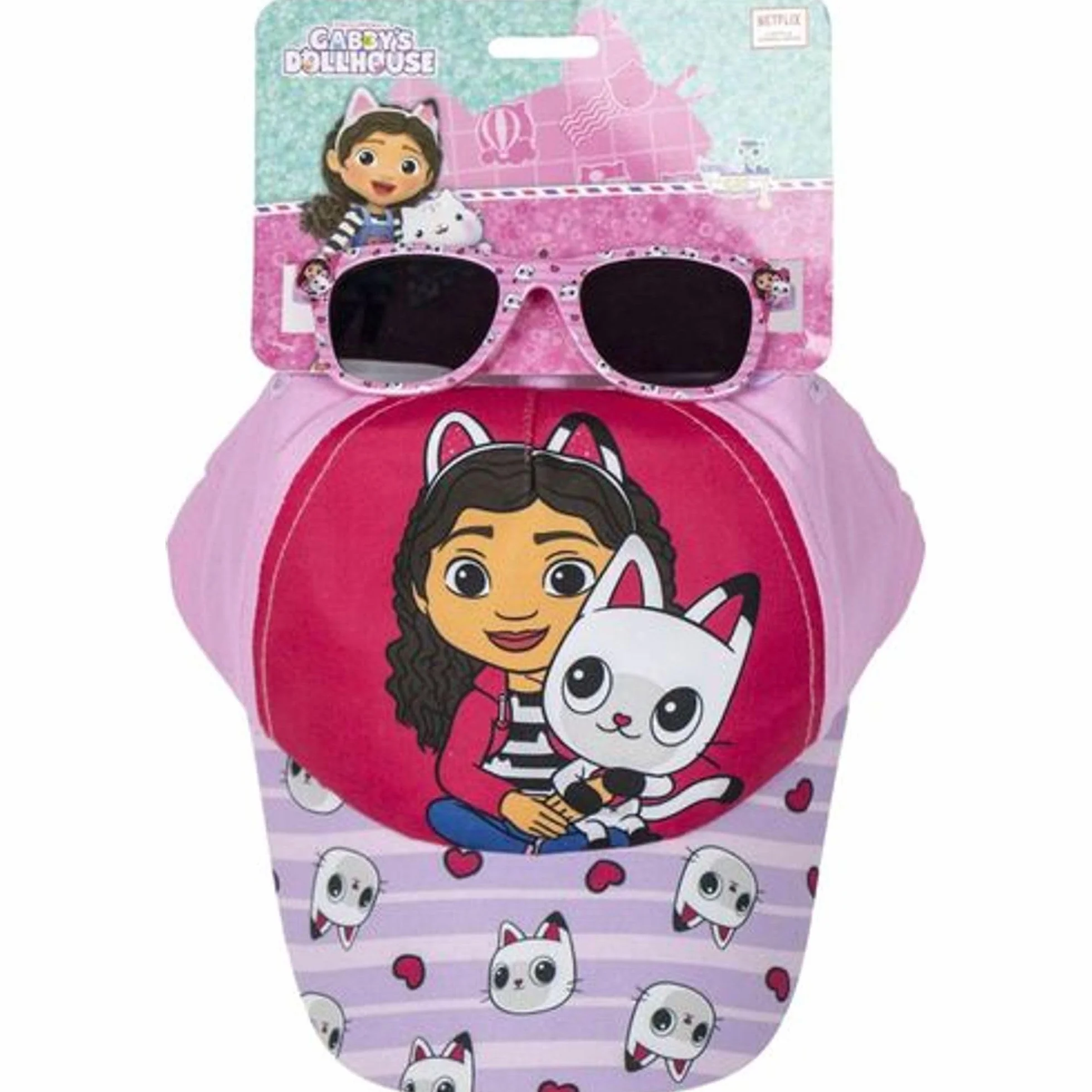 Gorra y Gafas de Sol Gabby's Dollhouse Set Infantil Original Protección UV Ajustable