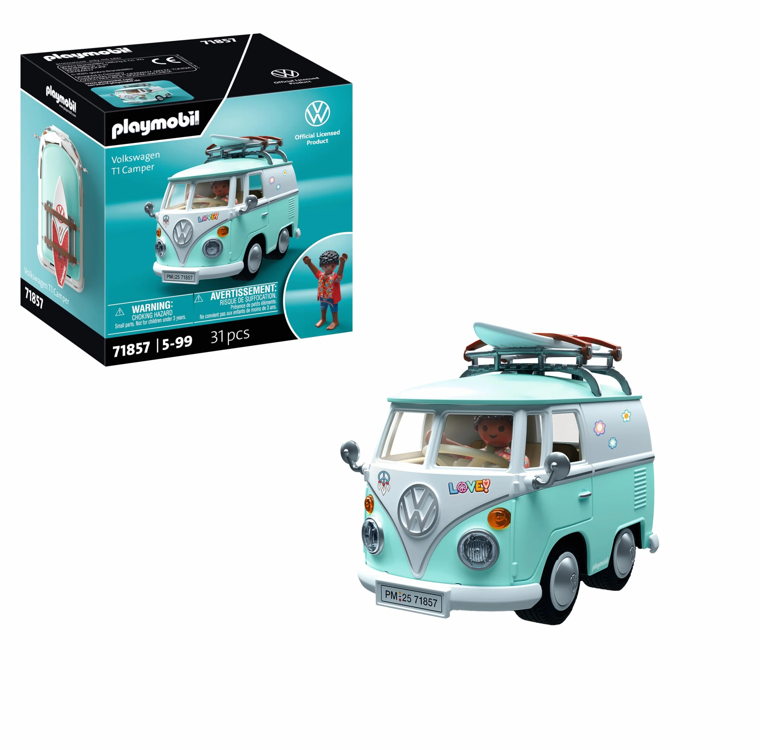 PLAYMOBIL | Collector Cars | Volkswagen T1 Camper | Coche de colección para Adultos y niños | con Pegatinas para Personalizar | Regalo para Fans de Autos | Diseño detallado | 71857