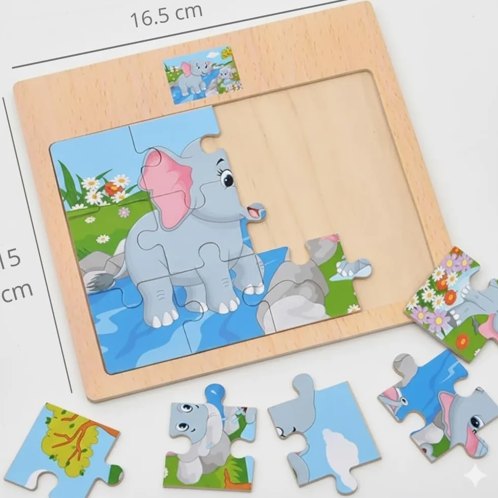 Pack 10 Puzzle Madera, Puzzles Infantiles Niños 3 a 8 Años, Juguetes Educativos, Regalos Cumpleaños Niños, Set de 10 Rompecabezas con Dinvertidos Animales (Pack 10 Puzzles)