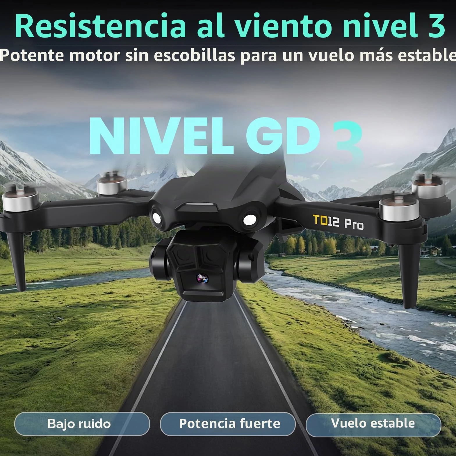Toladrone TD12PRO Mini Dron con Cámara 1080P, Dron Plegable para Adultos, Cuadricóptero RC