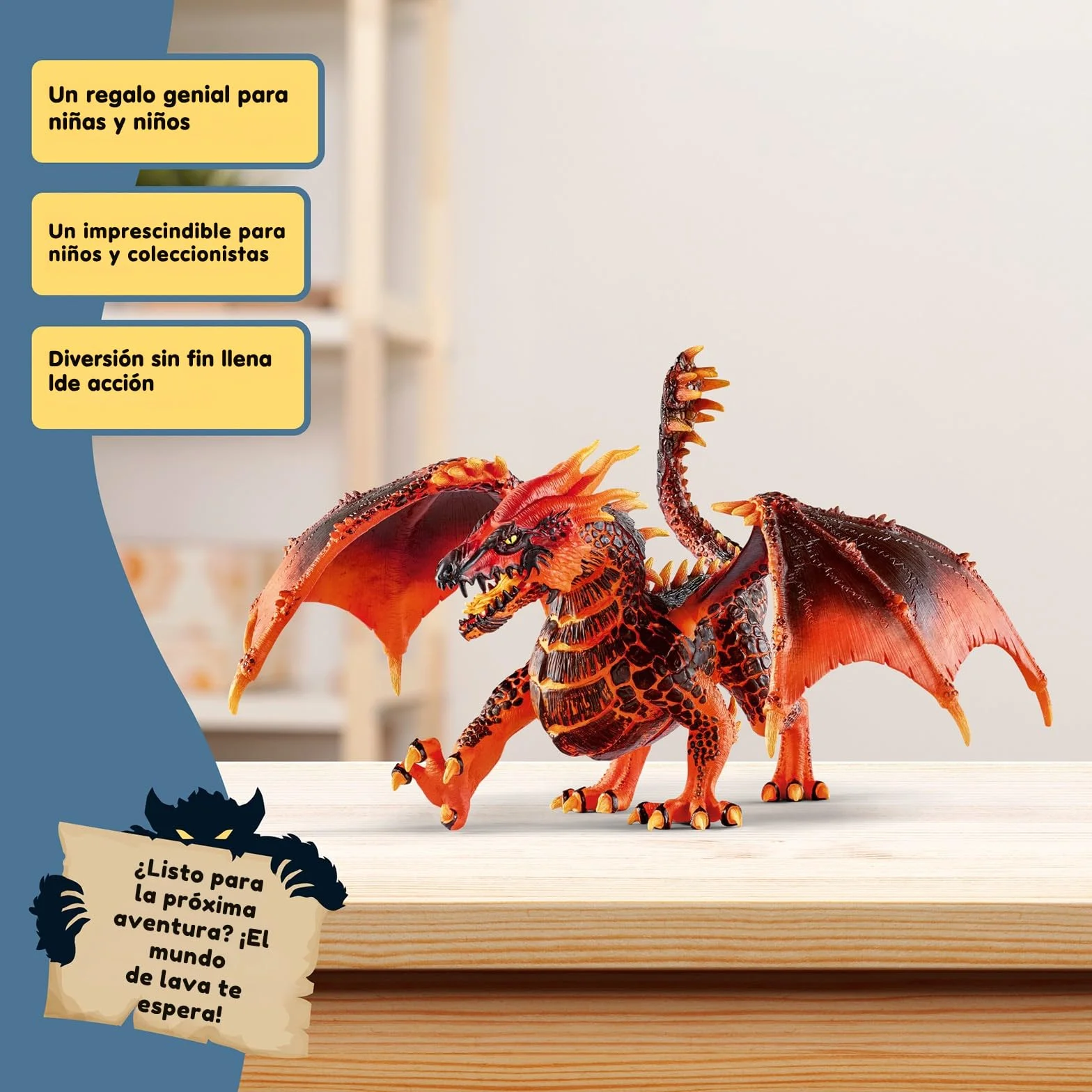 Schleich ELDRADOR Creatures | Dragón de Lava 70138 | Figura de Monstruo ELDRADOR con mandíbula y alas móviles | Juguete de acción para niños y niñas | a Partir de 7 años | 20 x 14 x 15 cm