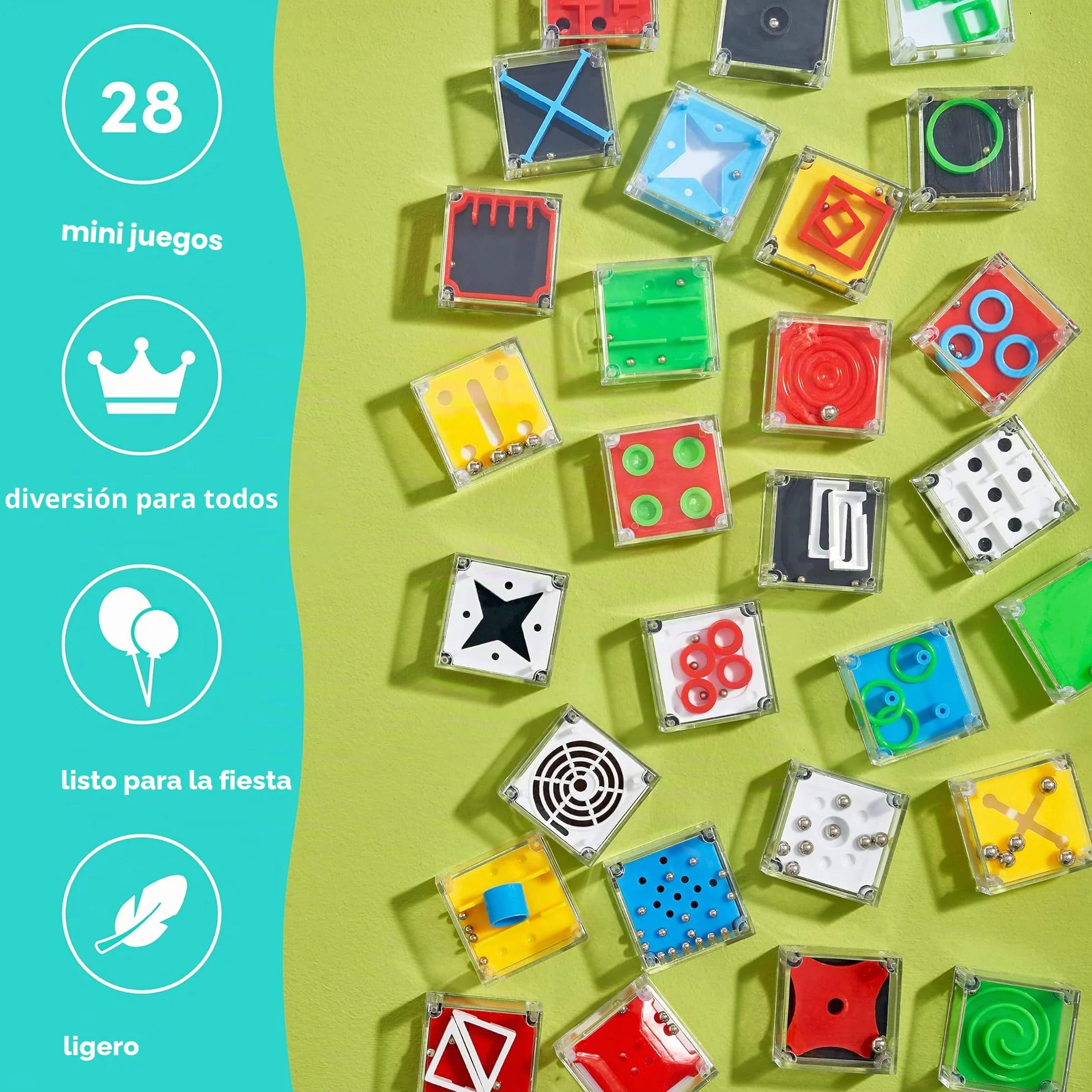 THE TWIDDLERS - 28 Mini Juegos de Rompecabezas para Niños - Rompecabezas en Forma de Cubo Regalar en Fiestas de Cumpleaños y Regalos Comunion para Invitados