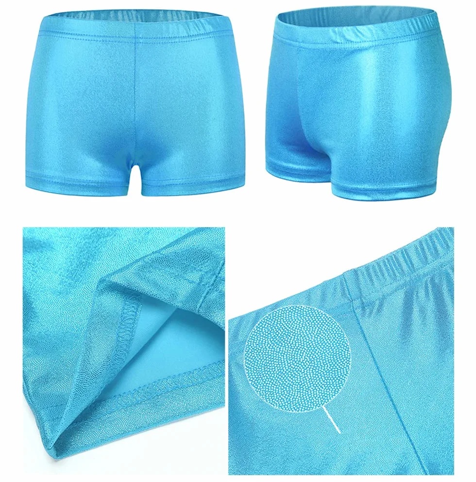 Pantalones Cortos de Ballet Elásticos Metálicos Brillantes para Niña NewL