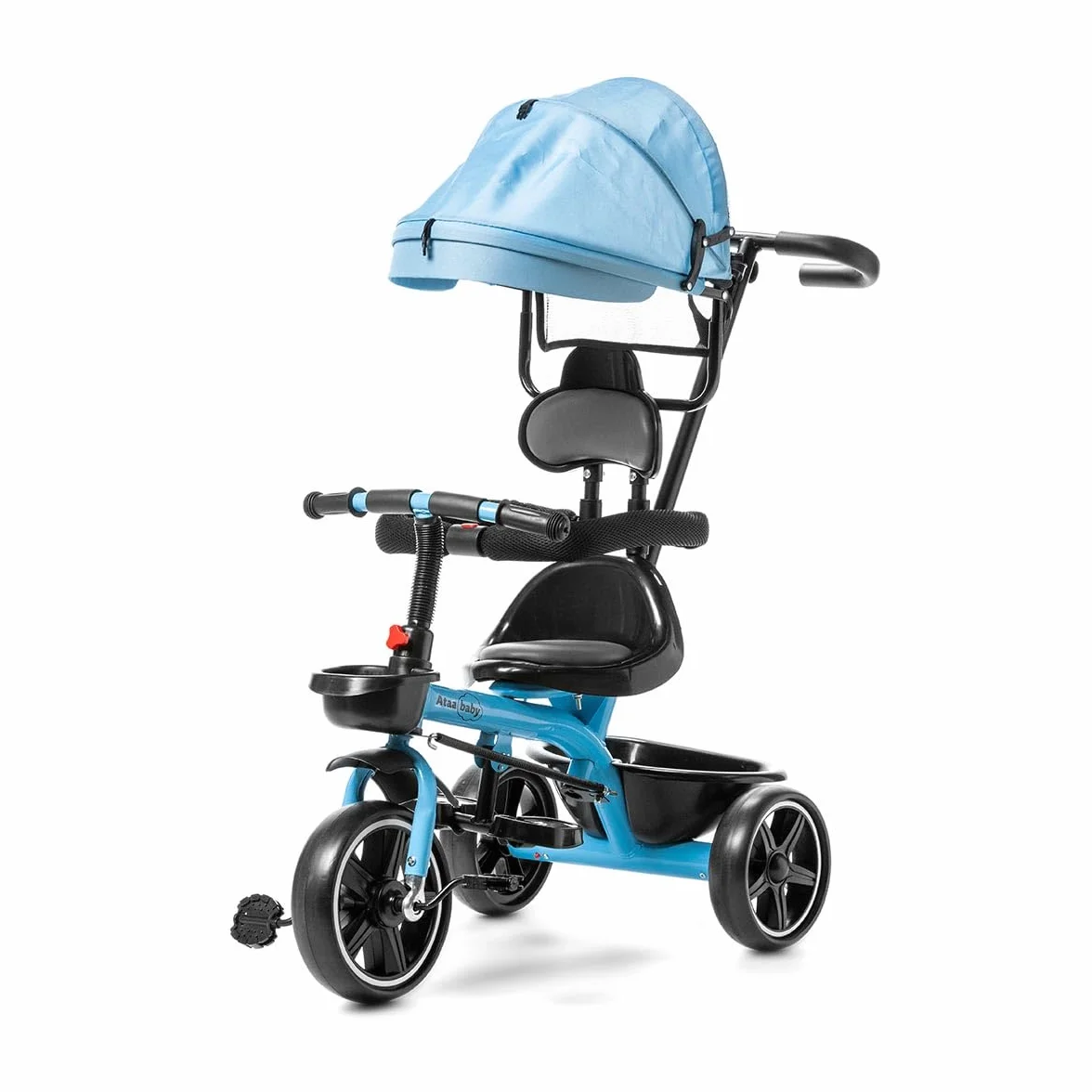 ATAA Triciclo Infantil Baby ERUM Azul con Mango Regulable Cesta reposapies Ruedas antipinchazos y Asiento ergonomico 360º