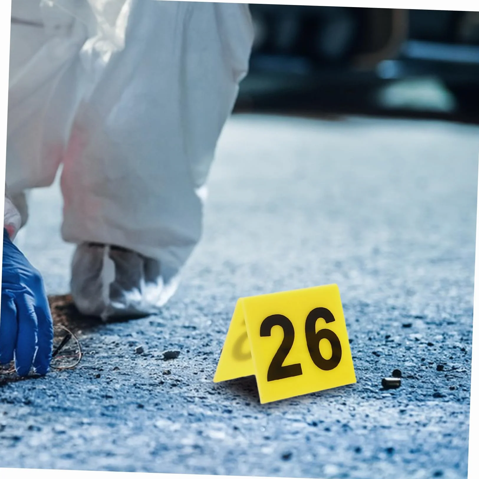 10piezas Marcadores De Evidencia Acrílicos para Escena del Crimen Números Triangulares Señalización para Mesa Resistente y Práctica Decoración Temática para Fiestas