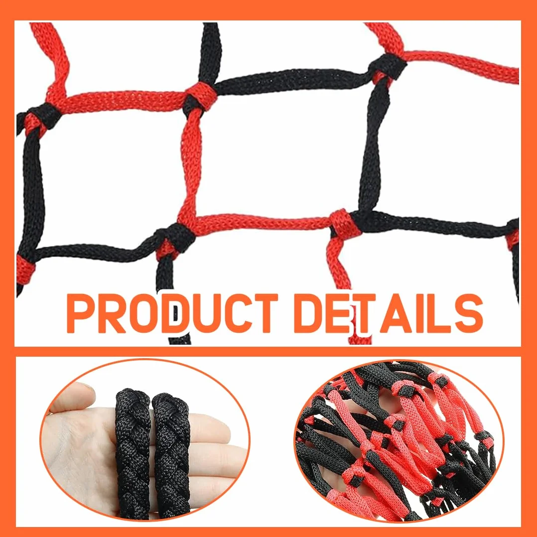 Bolsa para Balón, Red para Balones de Fútbol, con 2 Agujas Inflables, para Baloncesto, Voleibol (rojo negro)