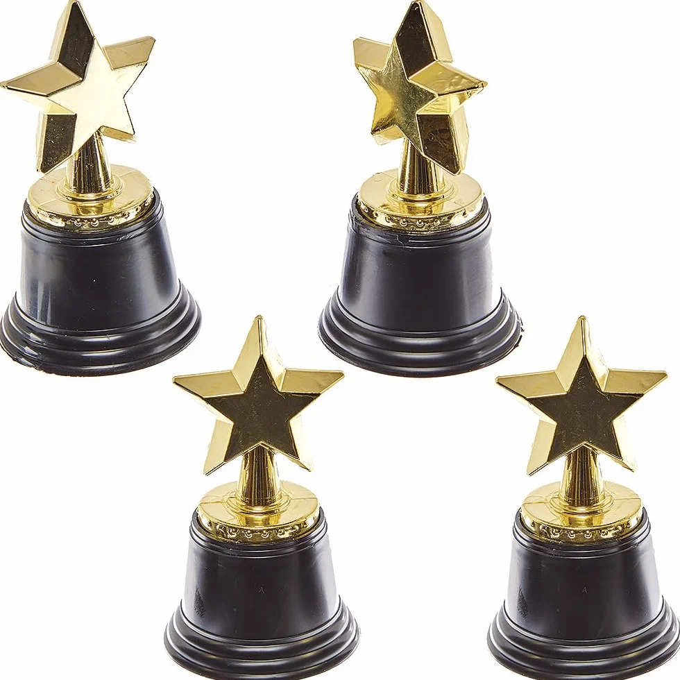 Baker Ross FN149 Trofeos Estrella - Pack de 4, Trofeo de Ceremonia Deportiva