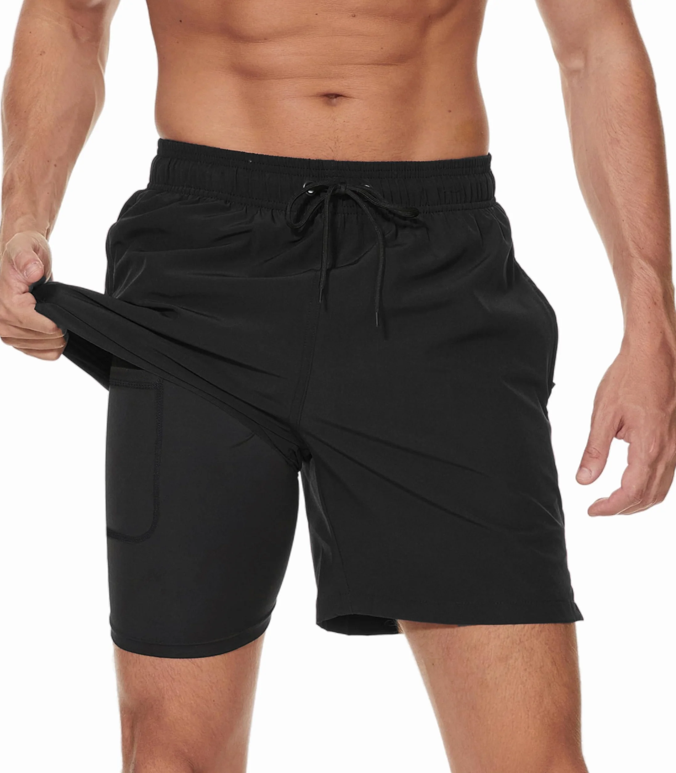 Bañador Hombre Forro Compresión Bolsillos Shorts Baño Natación Secado Rápido Hidrófugo