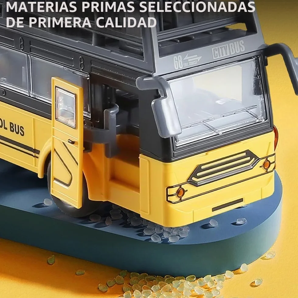 Autobús de control remoto, autobús RC 1/30 4CH con música ligera, puerta apertura, autobús juguete de interacción padre-hijo