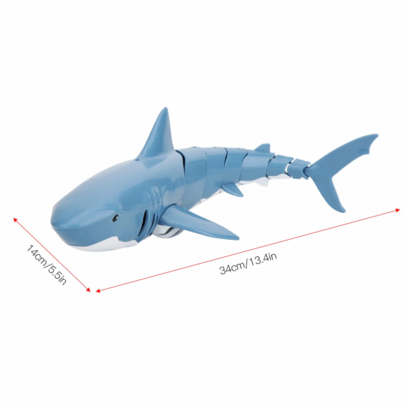 Juguete tiburón teledirigido 2.4G RC Simulación tiburón Juguetes de buceo Juguetes acuáticos teledirigidos recargables por USB Juguete flotante para niños (Azul)