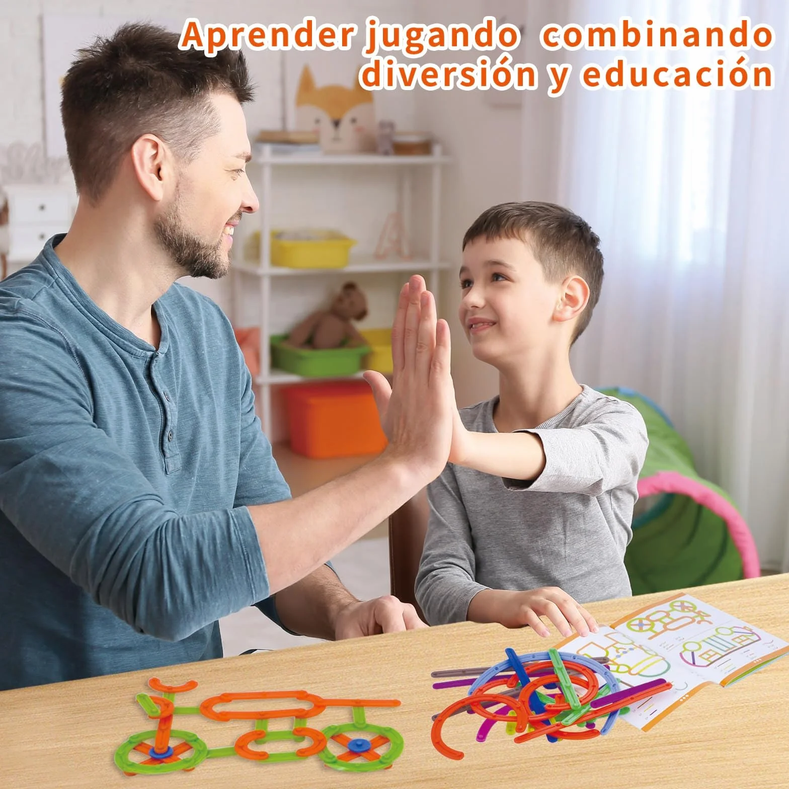 Juguetes Montessori 3-5 Años, Puzzle Tangram Rompecabezas Niños, Educativos Motricidad Fina Coordinación Ojo-Mano