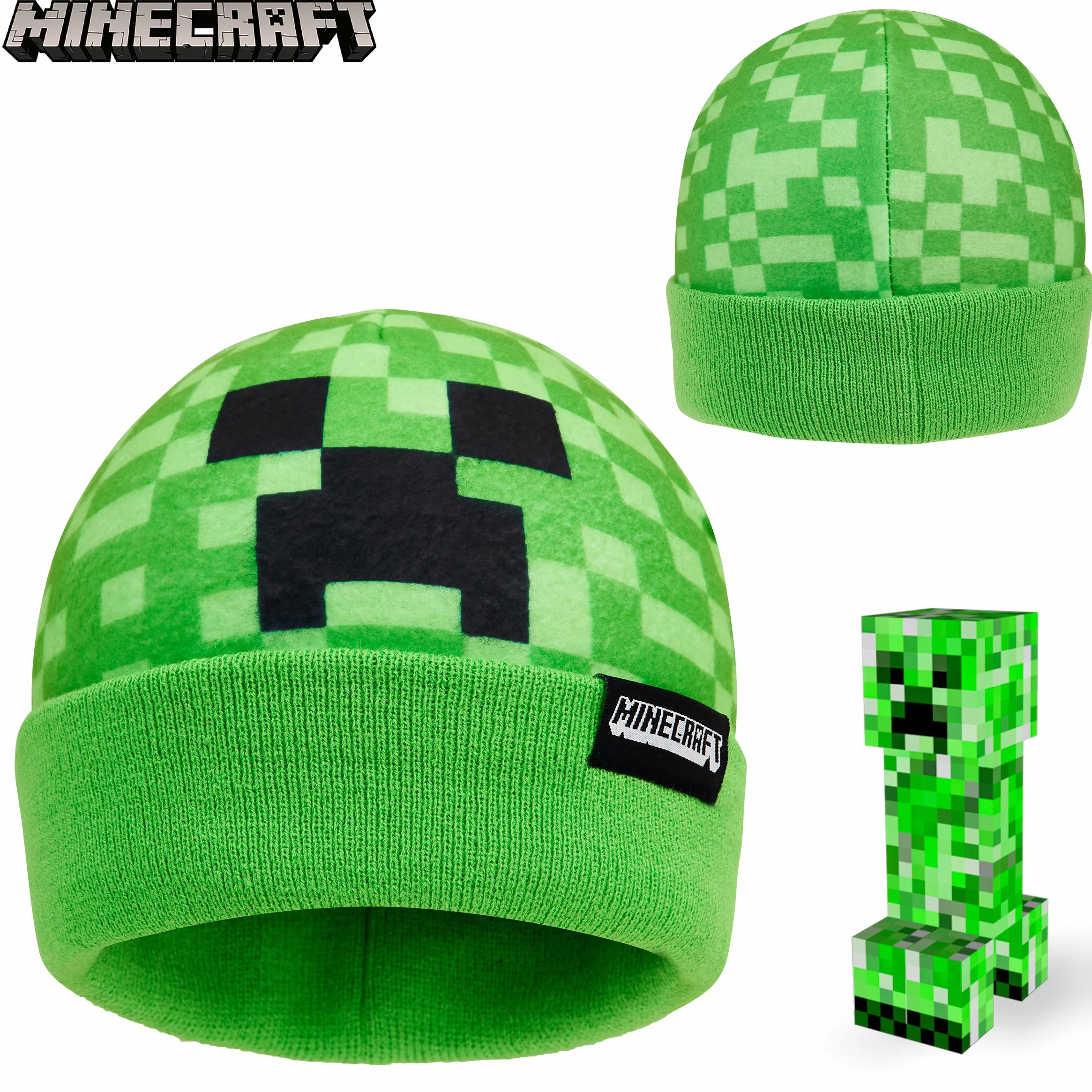 Minecraft Gorro Invierno Sombrero Pescador Set Gorro Guantes Braga Cuello Accesorios 6-14 Años