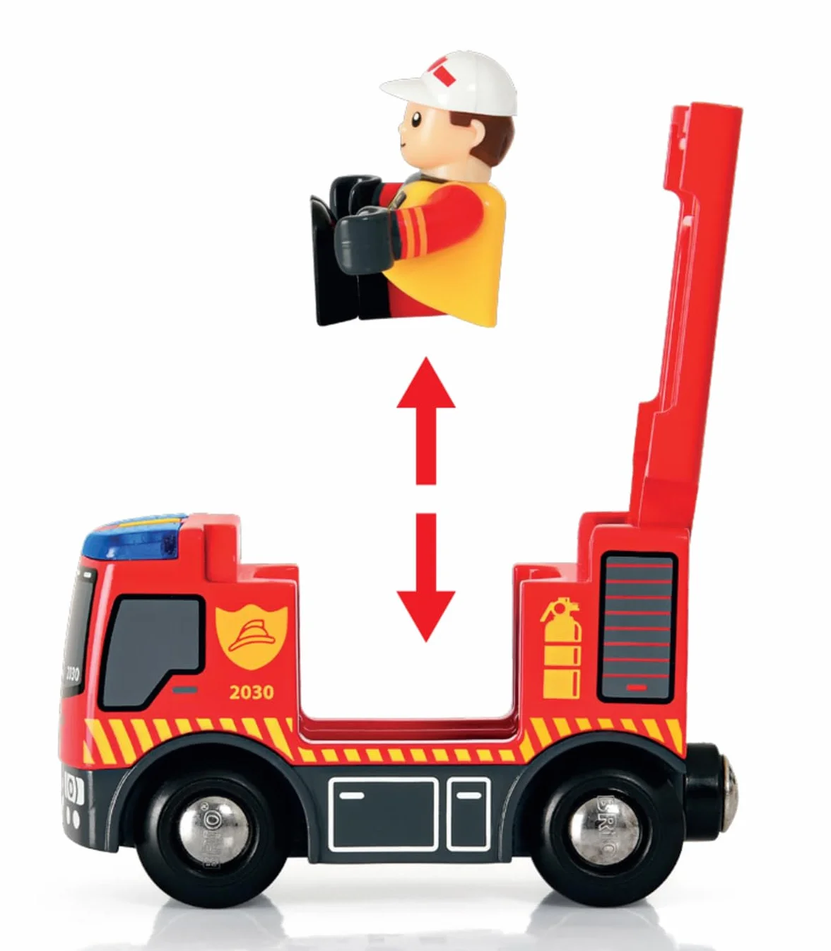 BRIO World - Set de Ferrocarril de Bomberos, Ferrocarriles, Set de Construcción de Madera, Tren Juguete, Juguetes Niños 3 Años o más, Juegos Educativos 3 Años