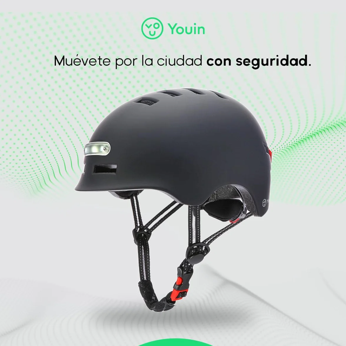 YOUIN Casco LED Frontal y Trasero Negro Talla L