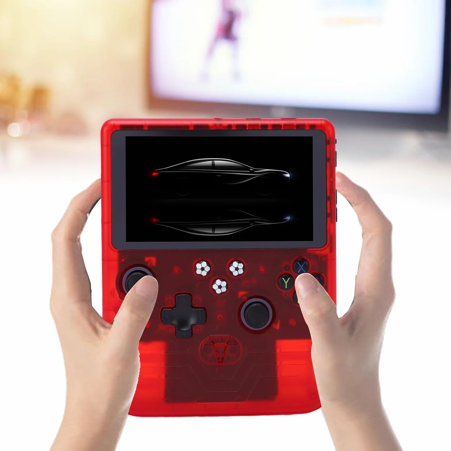 Aramox Consola de Juegos Portátil, Consola de Juegos Retro con Pantalla HD de 6 Pulgadas, Joysticks RGB Duales, Batería de 6000 MAh, Almacenamiento de 128 GB, Dispositivo de Portátil para Viajes y
