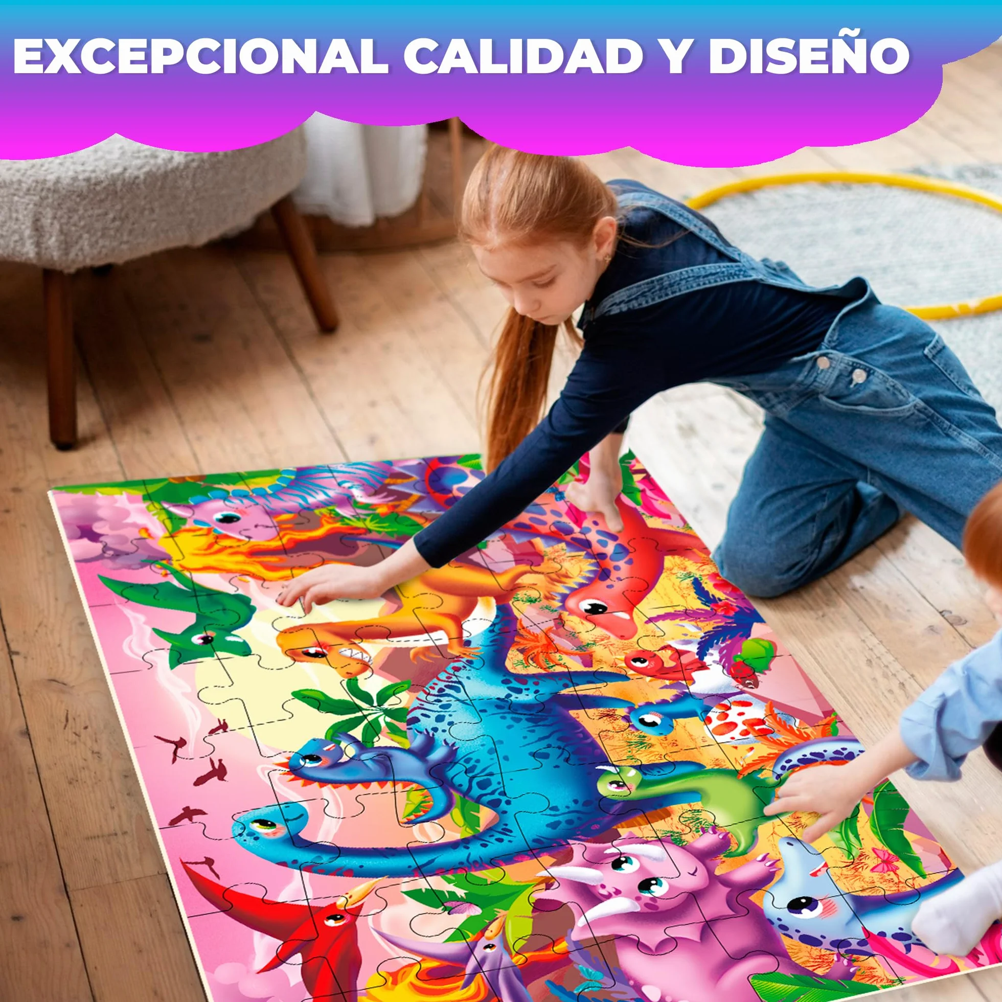 QUOKKA Puzzle Giant para Niños 3 4 5 Años - 60x90 cm 48 Piezas Puzzle XXL Gigante de Suelo Infantiles 5 6 Años - Grande Juguete Dinosaurios - Regalo Educativo para Niños y Niñas de 2 a 6
