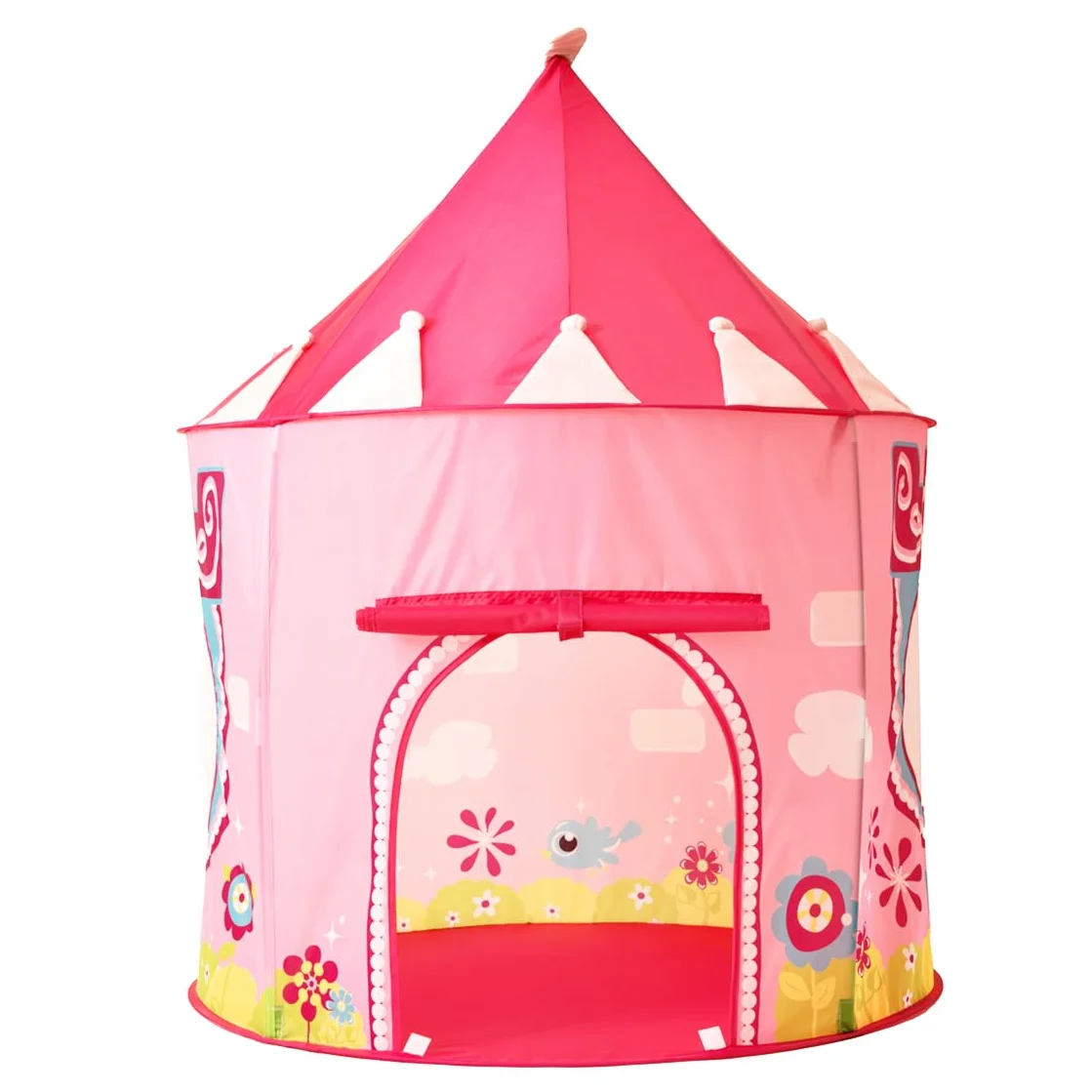 Plegable para niños, Carpa de Juegos para niños, Tienda de bebé para Interior y Exterior, casa de Juegos de yurtas para Guardar Juguetes, con Bolsa de Transporte (Jardín Rosa)