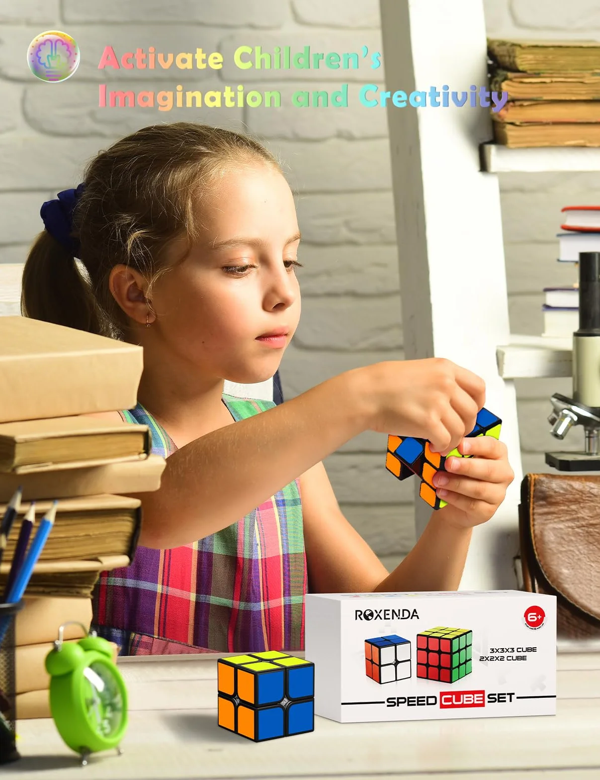 ROXENDA Speed Cube Set, Cubos de Velocidad 2X2 3X3 Speed Cube Originale Cubo Mágico con Instrucción
