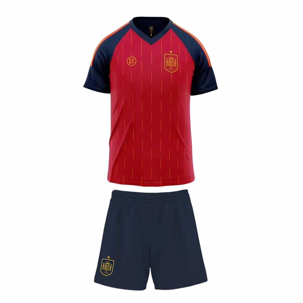 Réplica Oficial Primera Equipación Selección Española Fútbol 2026 Minikit Niño 100% Poliester Transpirable
