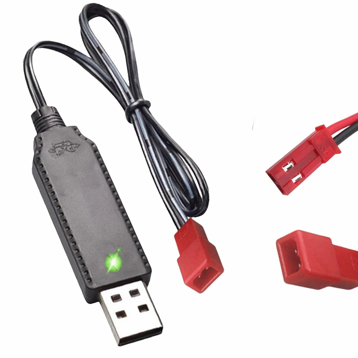Cable USB 3.7V con Enchufe JST 2PIN para Cargador Batería Lipo RC Coche Drone