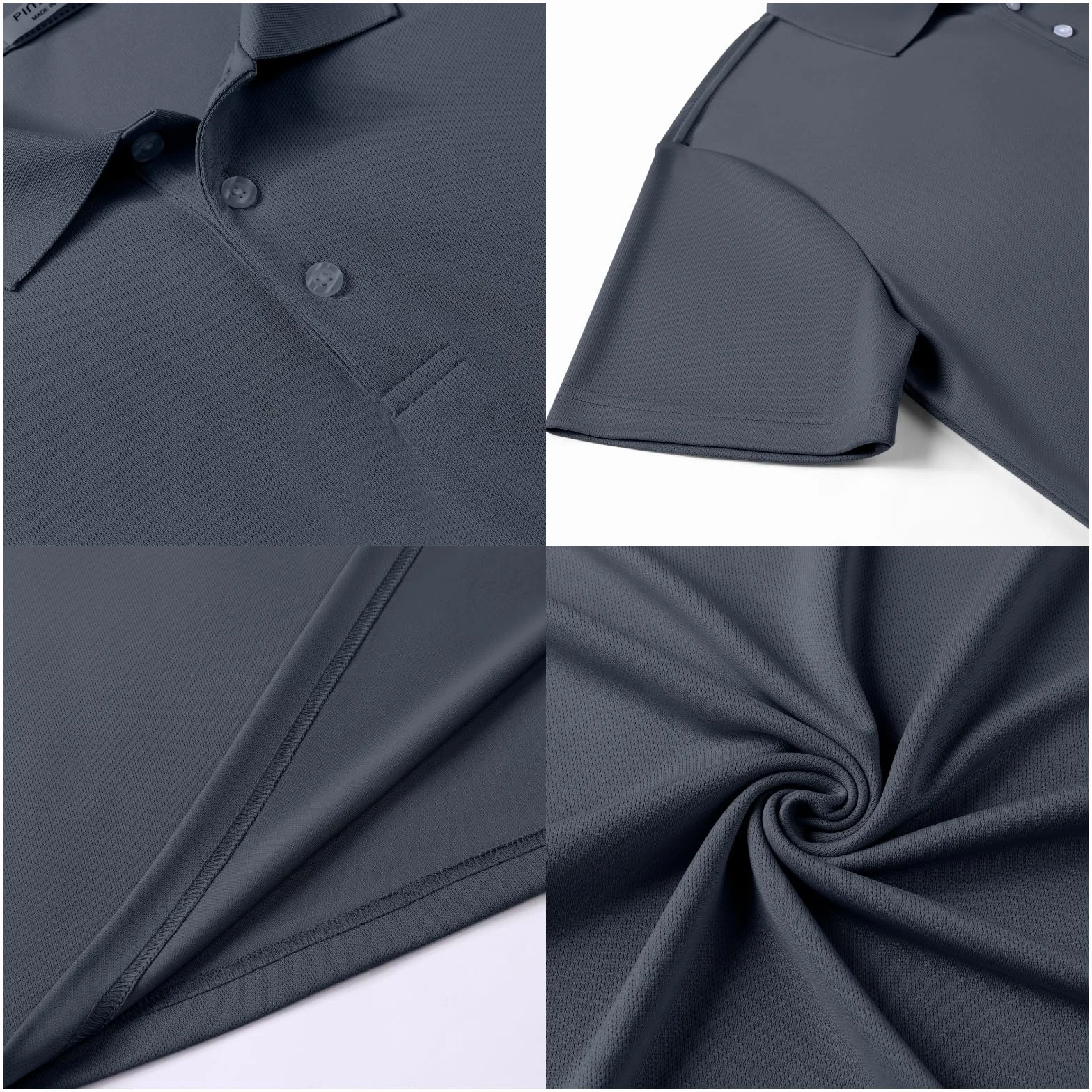 PINSPARK Polo Deportivo Hombre Manga Corta Tejido Absorbente de Sudor Secado Rápido Ligero