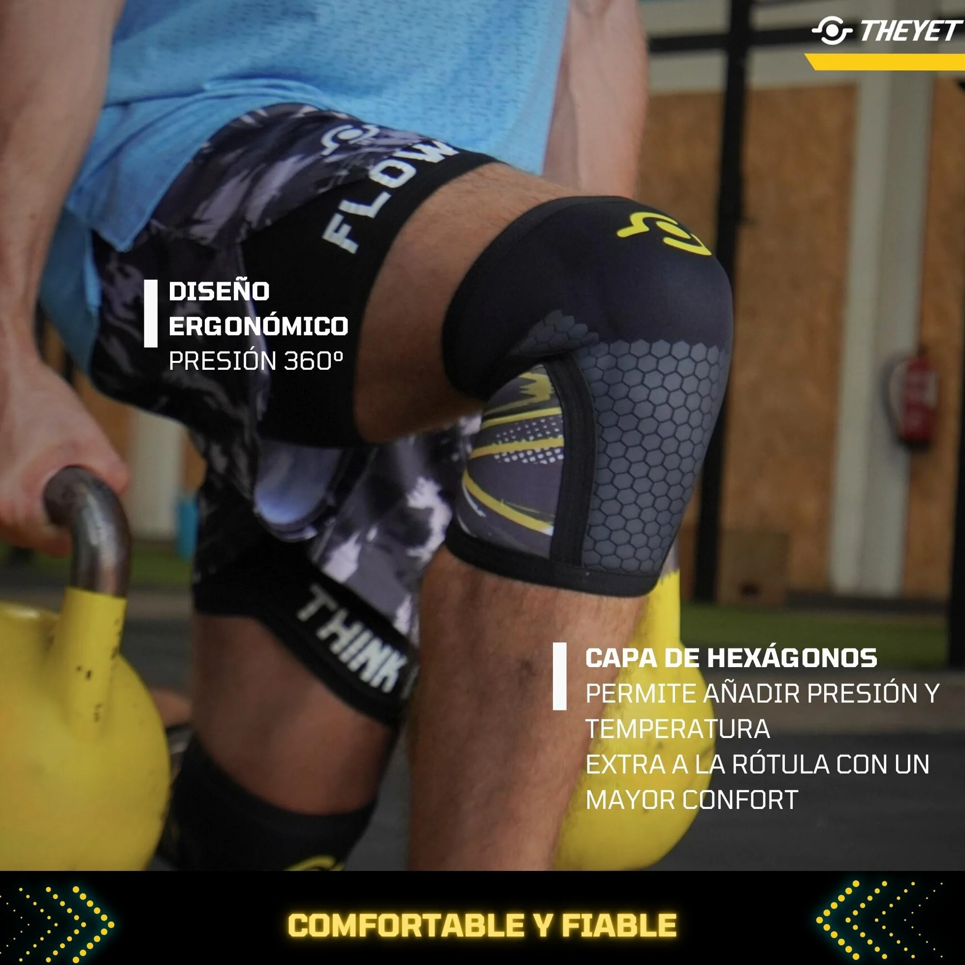 Theyet Rodilleras CrossFit Neopreno 7mm Pack 2 Soporte Ajustable Mujer Hombre Gimnasio Powerlifting