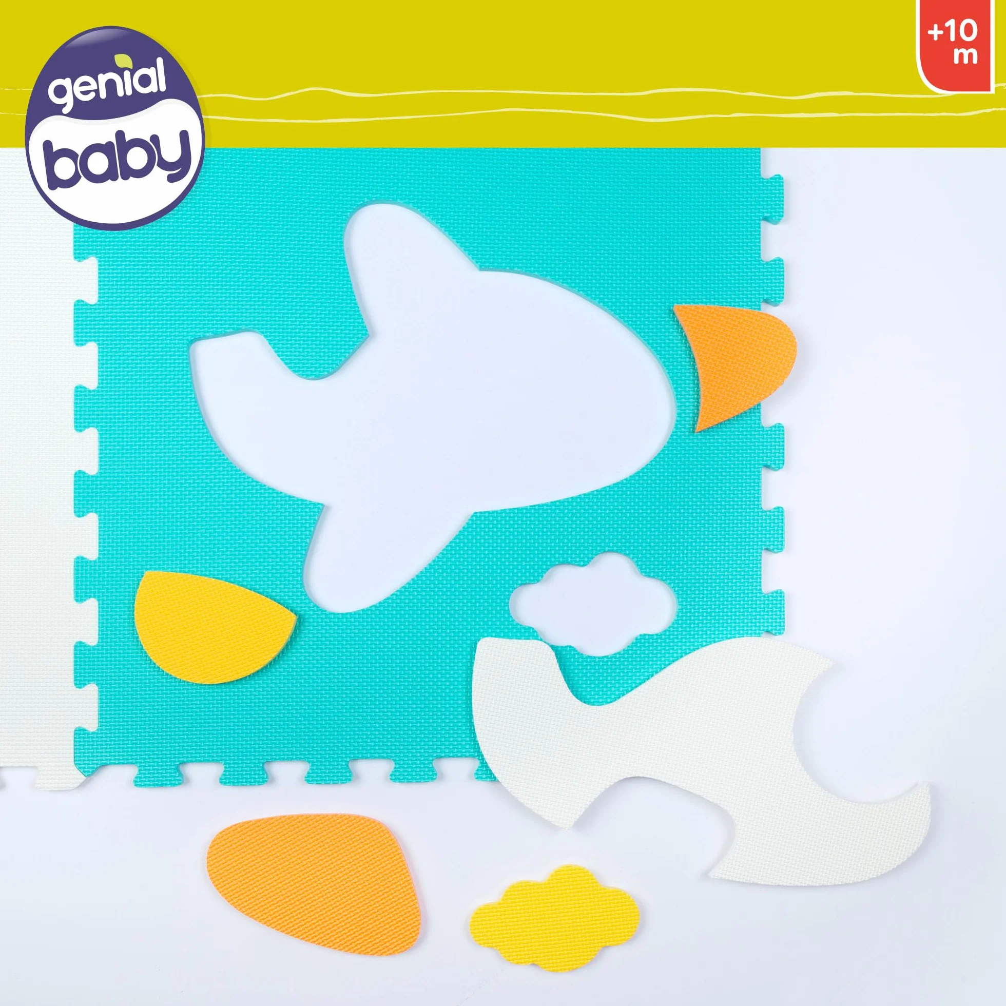 Colorbaby Alfombra Puzzle bebé, 4 Piezas puzle Suelo vehículos, No tóxica, 118x118 cm, Tapete Acolchado bebés, Gomaeva Infantil, Rompecabezas de Goma eva, Alfombrilla Juego niños, +10 Meses, 47156