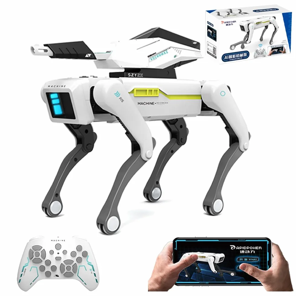 X-Verse RC Perro Robot para Niños Juguete teledirigido, Programable Música Danza Perro Robot, Disparando Bombas de Agua Voz e Interactuar, Regalos para Niños, Niñas 3-12 Años