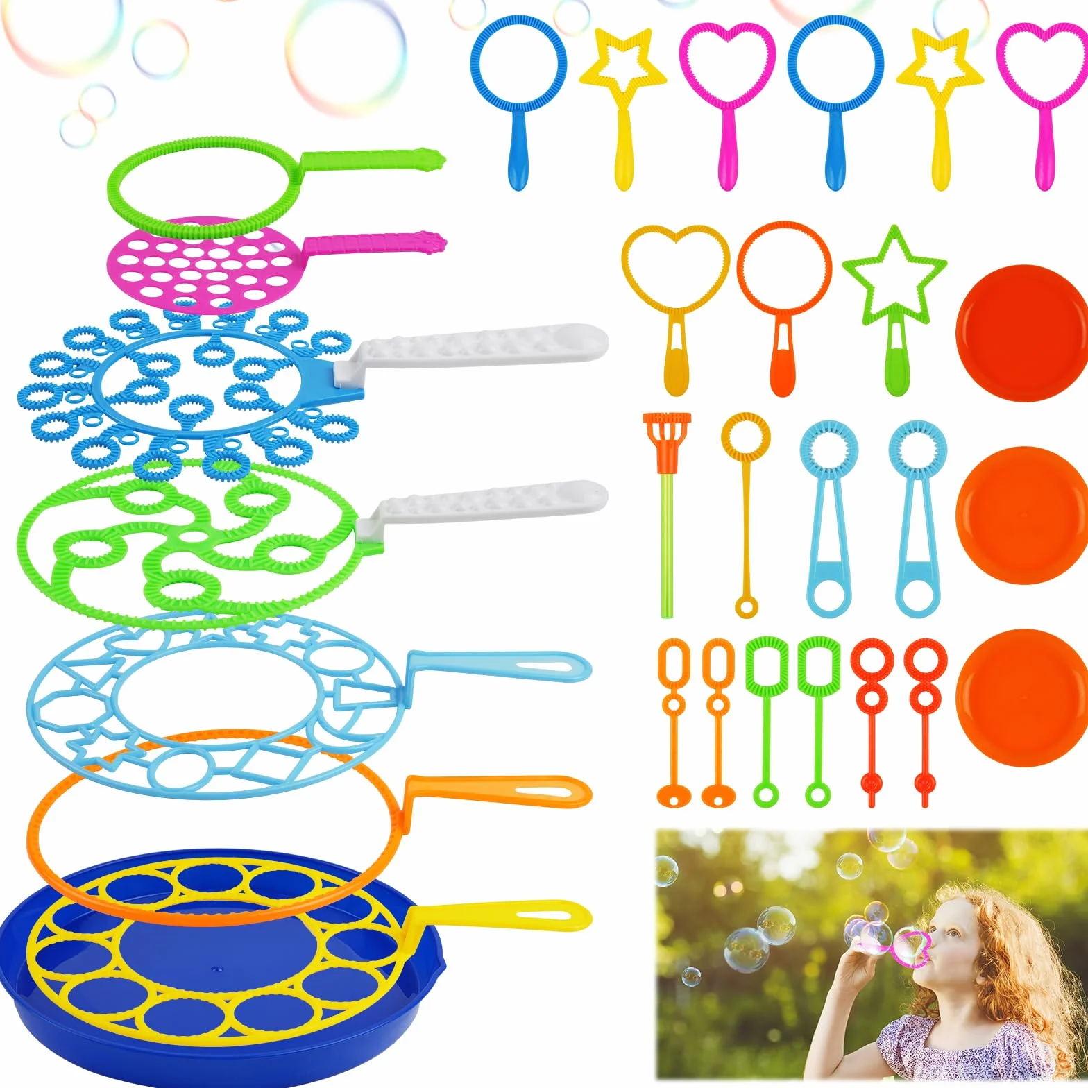 OSDUE 30PCS Kit de Soplado de Burbujas, Kit de Burbujas de Jabón, kit de Burbujas para Niños, Kit de Burbujas Creativo, Adecuado para Actividades al Aire Libre, Fiestas de Cumpleaños,Juegos Infantiles
