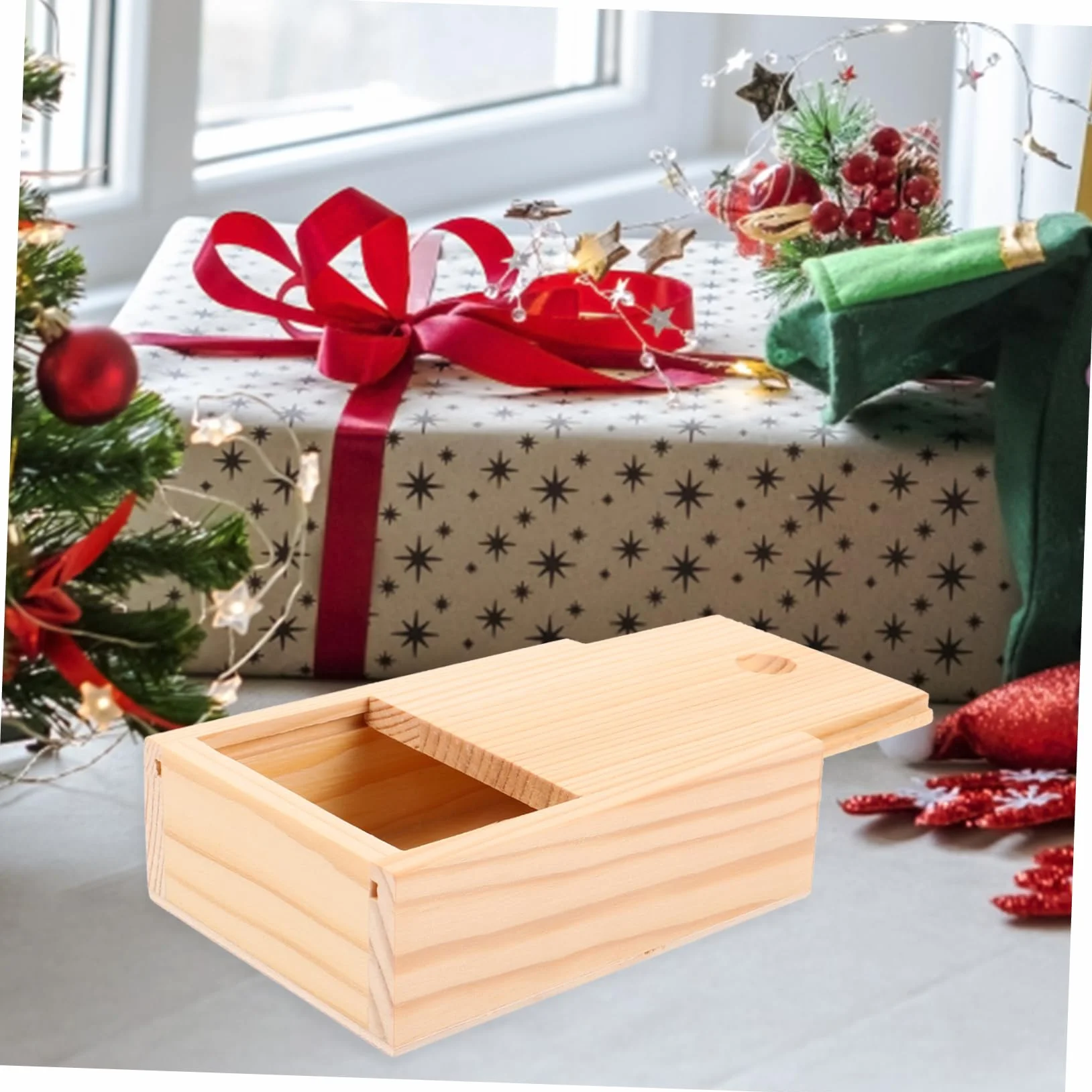 Toyvian cajas de naipes de madera organizador de naipes cajas de poker con tapa titular vacío póker caja madera caja de rectangulares contenedor de dulces