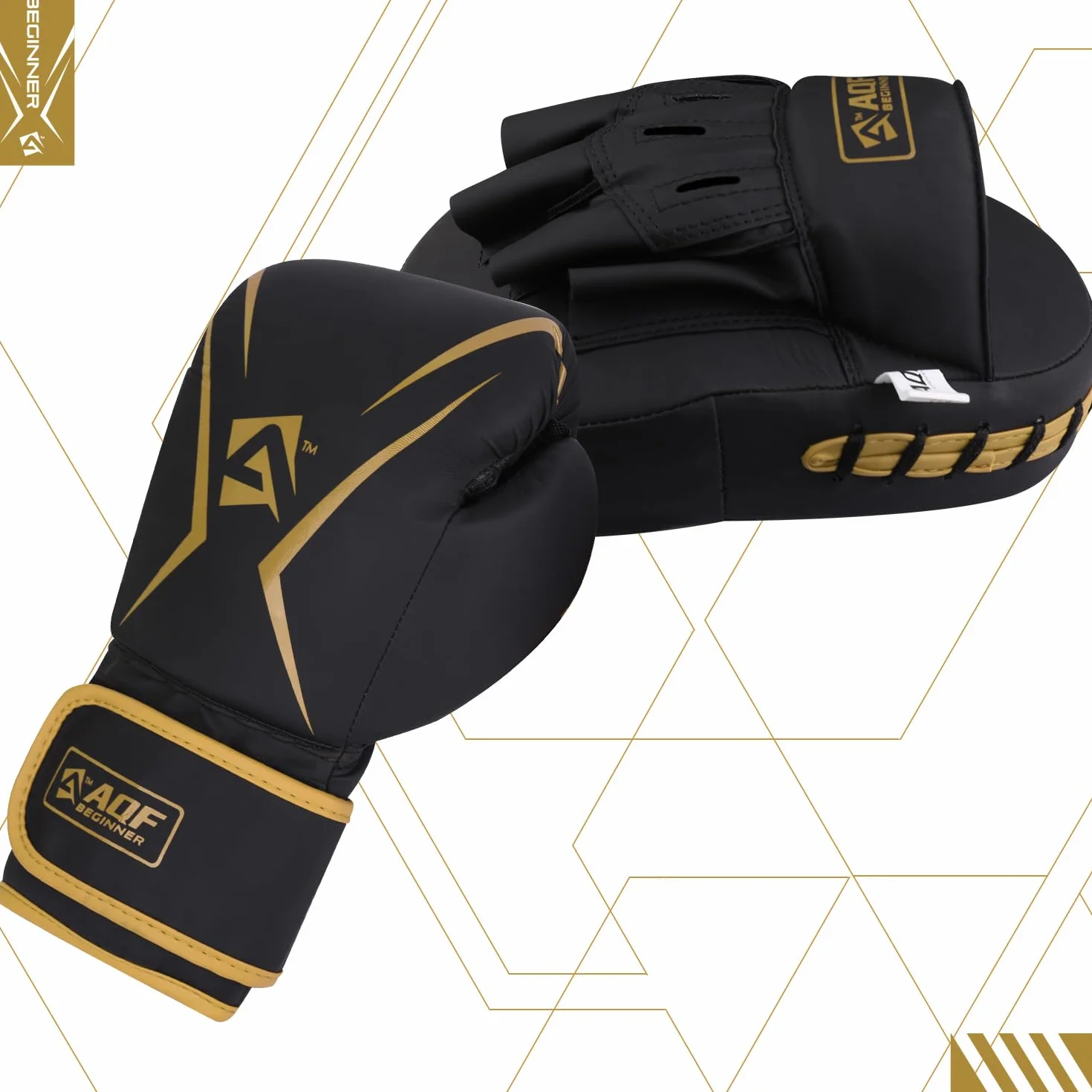 AQF Guantes de Boxeo Kit para Adultos con Manoplas y Almohadilla para Entrenamiento Kickboxing MMA Muay Thai