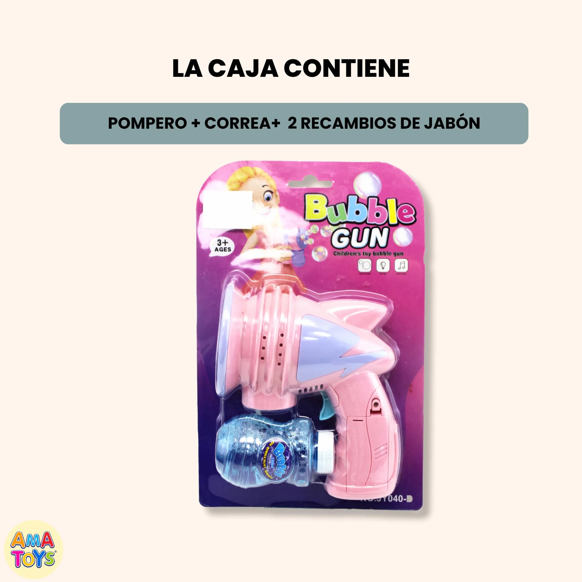 Set de 2 Pistolas de Burbujas Automatica con Luz y Musica + Botellas de Solucion – Juguete para Niños, Fiestas, Regalos y Verano al Aire Libre